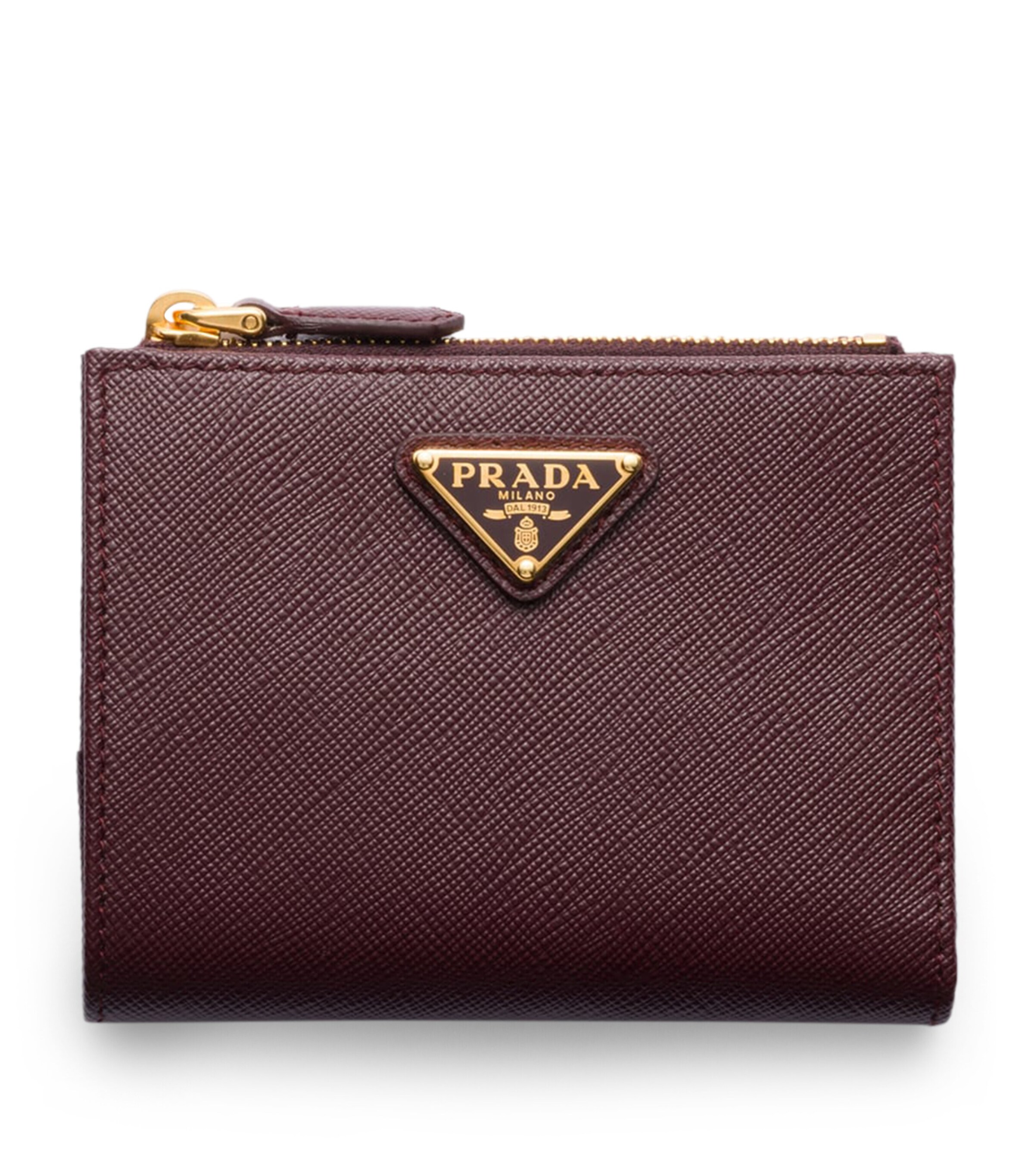 Prada Small Leather Triangle Wallet | Harrods UK