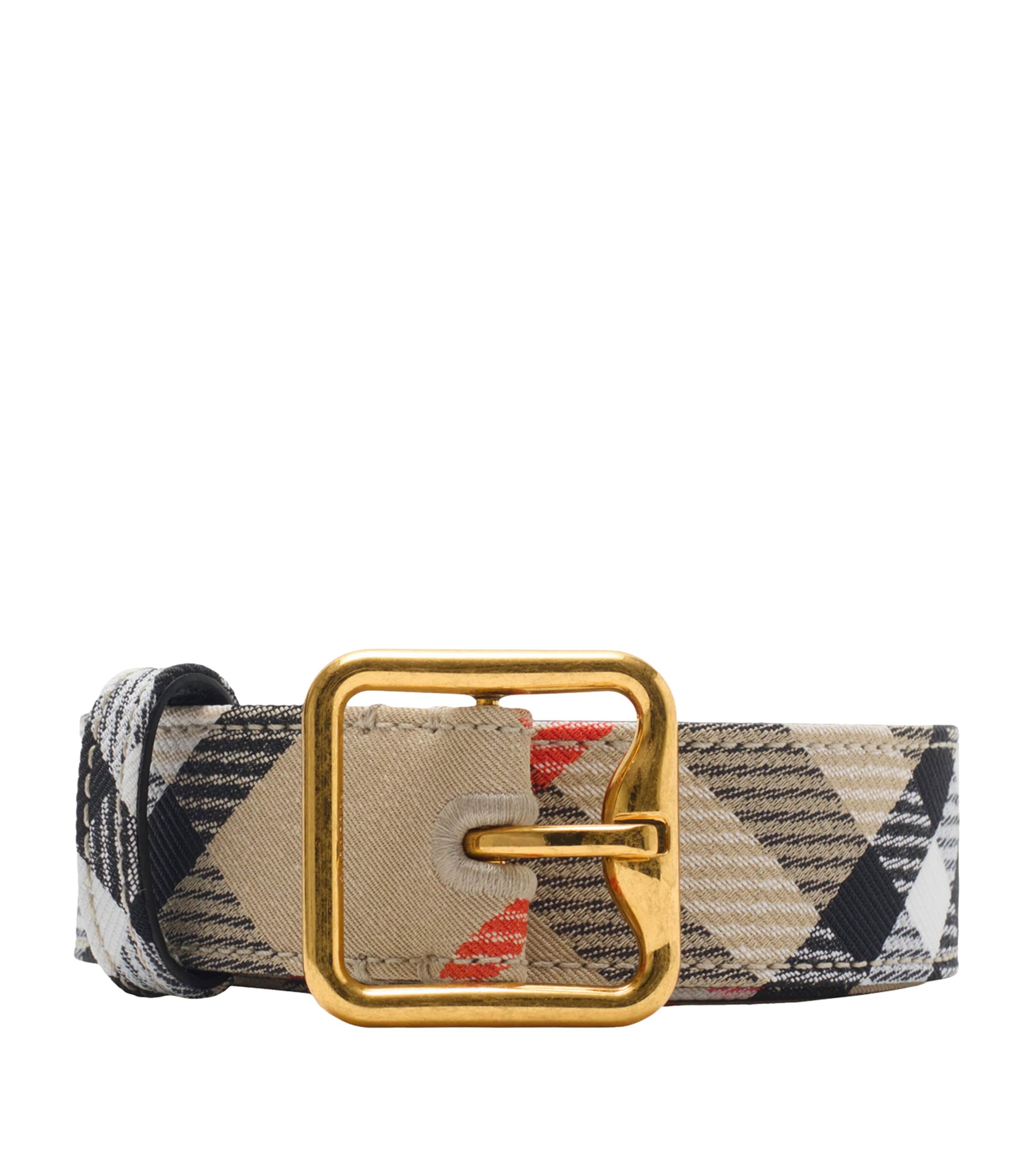 Burberry Check B Buckle Belt Sand Ip Check