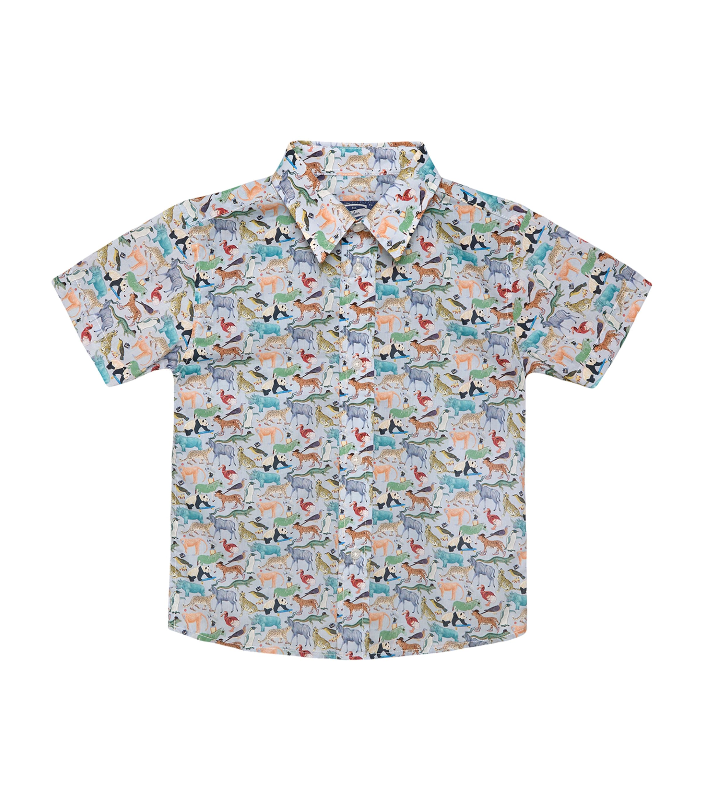 Trotters Liberty Print Zoo Shirt (6-11 Years) Blue Zoo