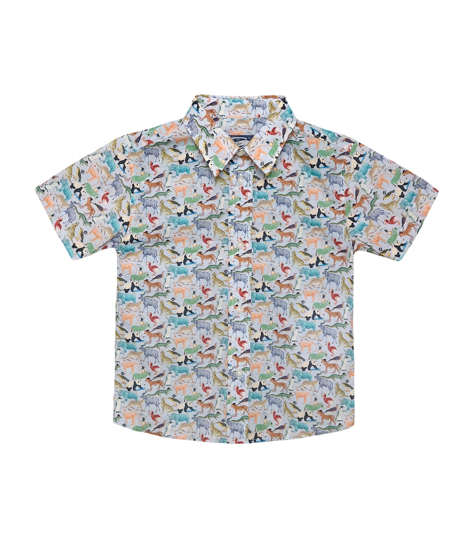 Trotters Liberty Print Zoo Shirt (6-11 Years) Blue Zoo