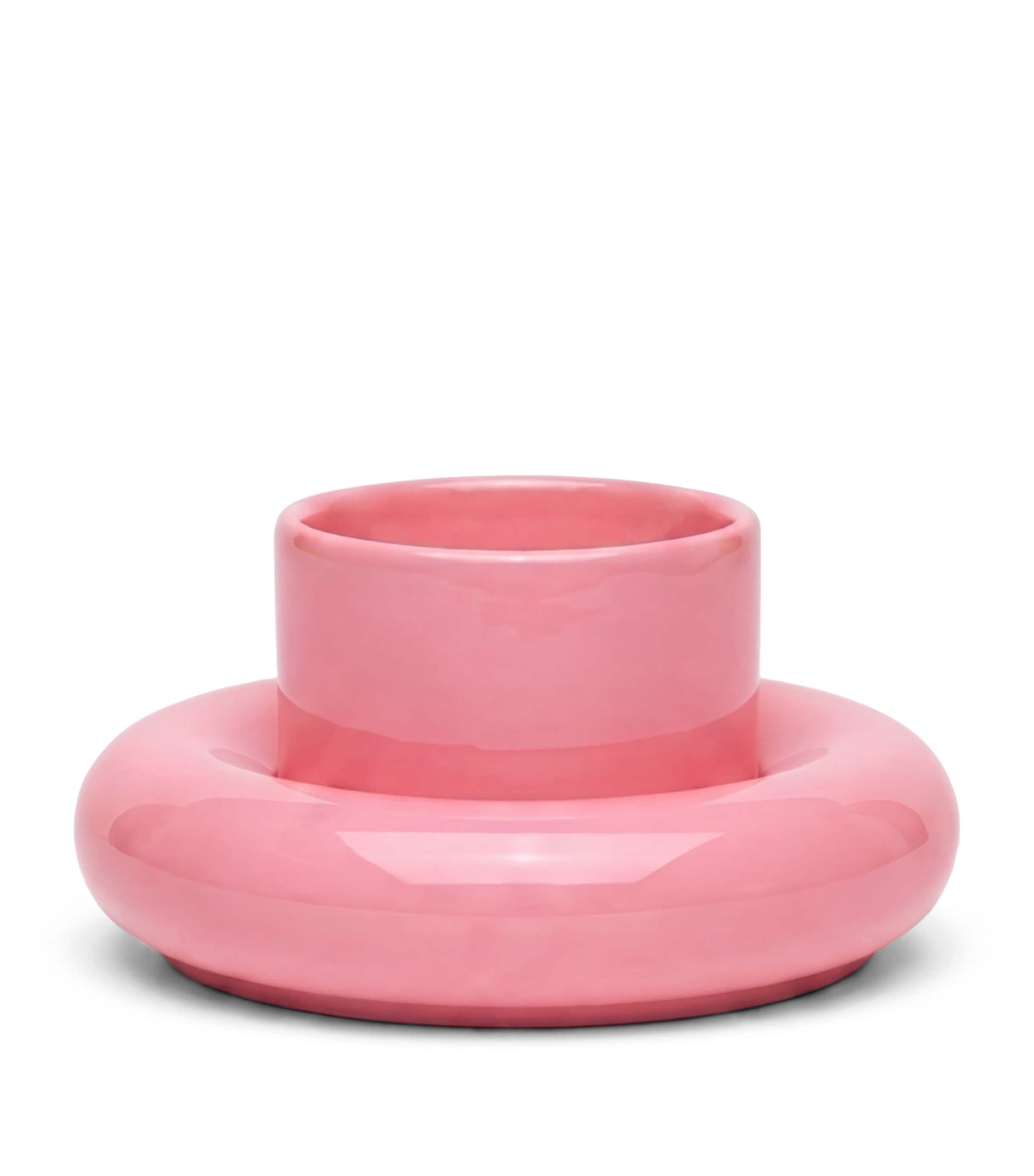 Gustaf Westman Glazed Ceramic Chunky Cup and Saucer Pink