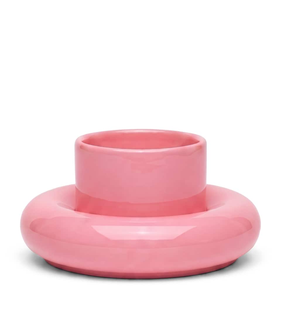 Gustaf Westman Glazed Ceramic Chunky Cup and Saucer Pink