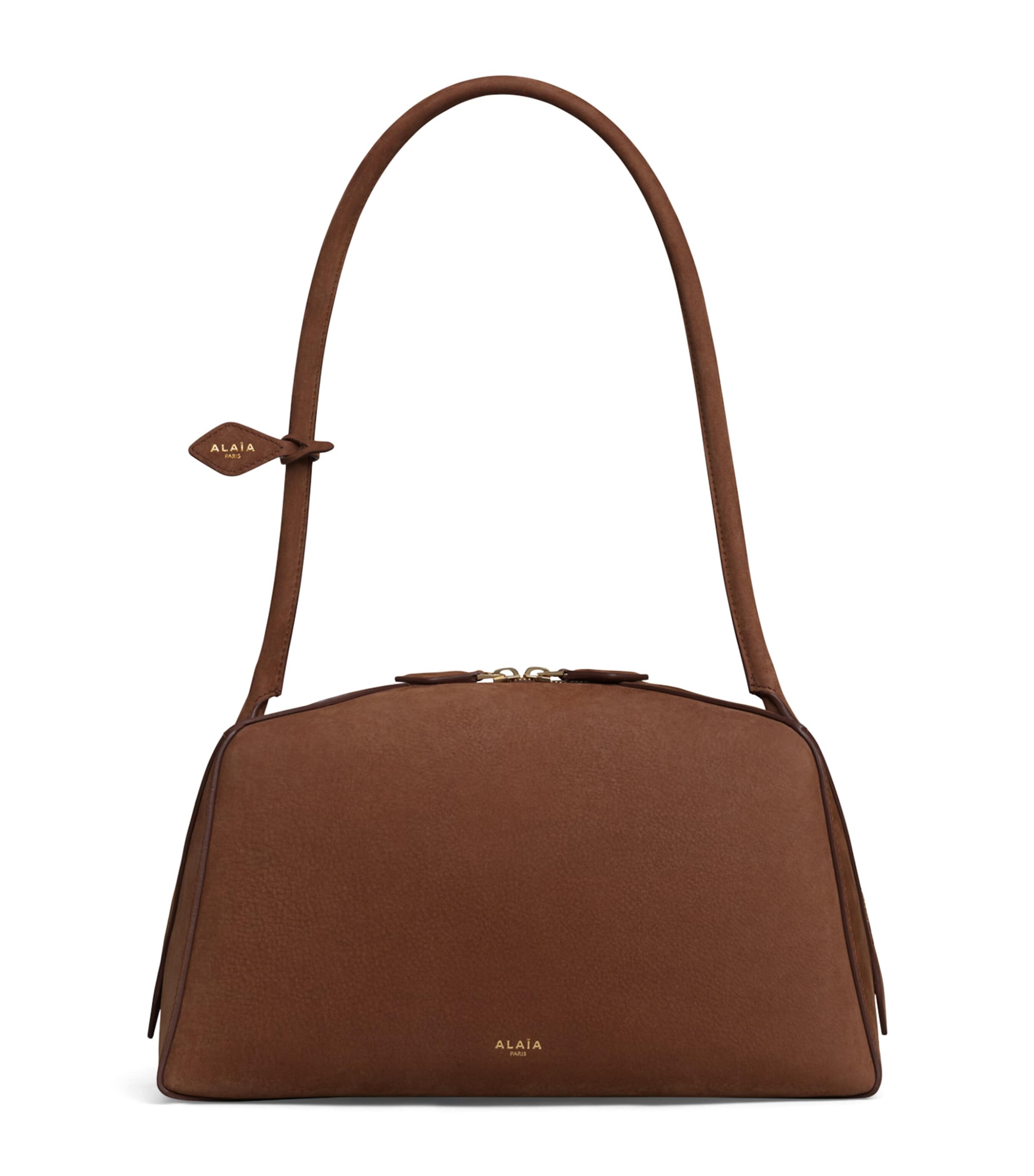 Alaïa Leather Le Bouledogue Shoulder Bag Terre D'ombre