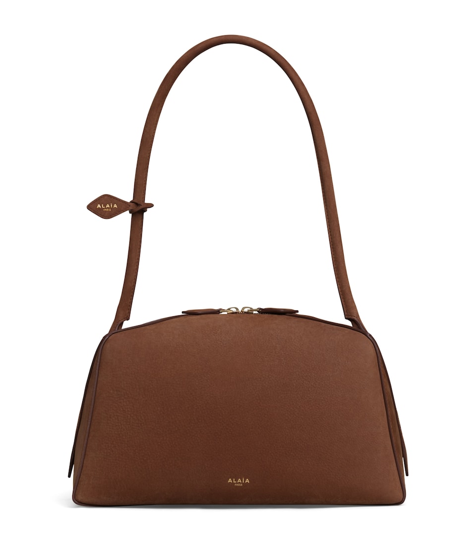 Alaïa Leather Le Bouledogue Shoulder Bag Terre D'ombre