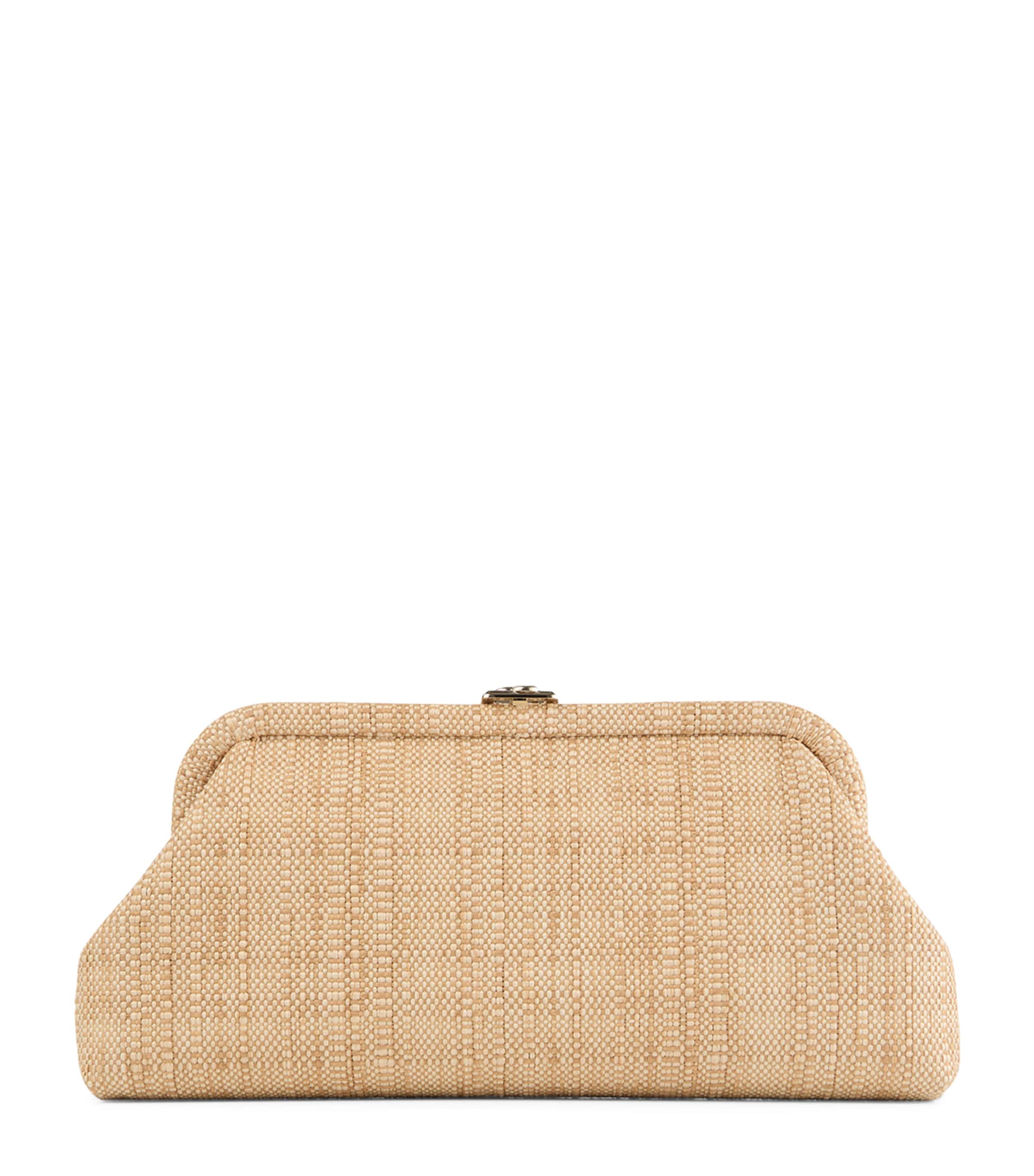 Jimmy Choo Skylar Woven Clutch Bag Natural/light Gold