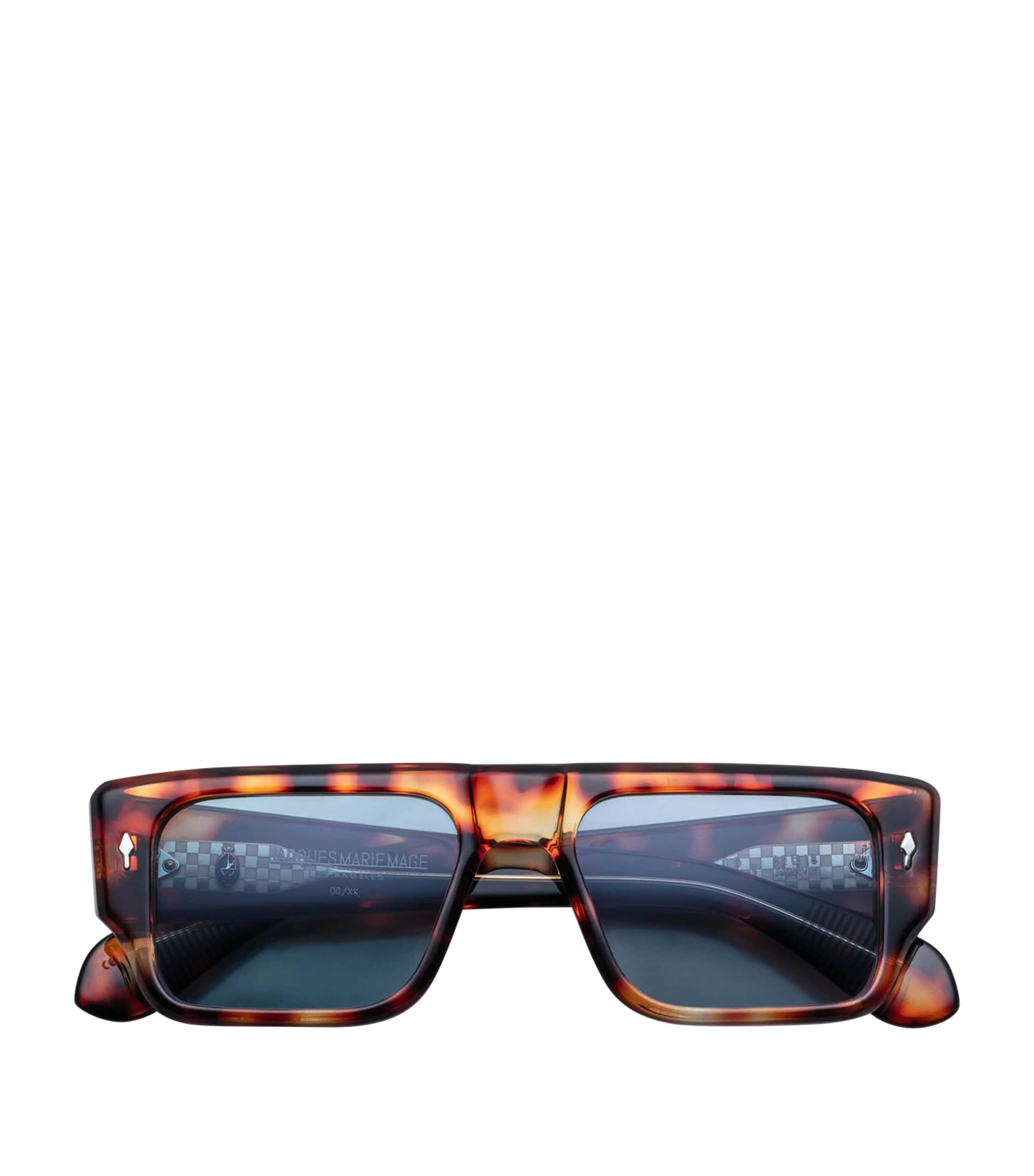 Jacques Marie Mage Tortoiseshell Devoto Rectangle Sunglasses Leopard