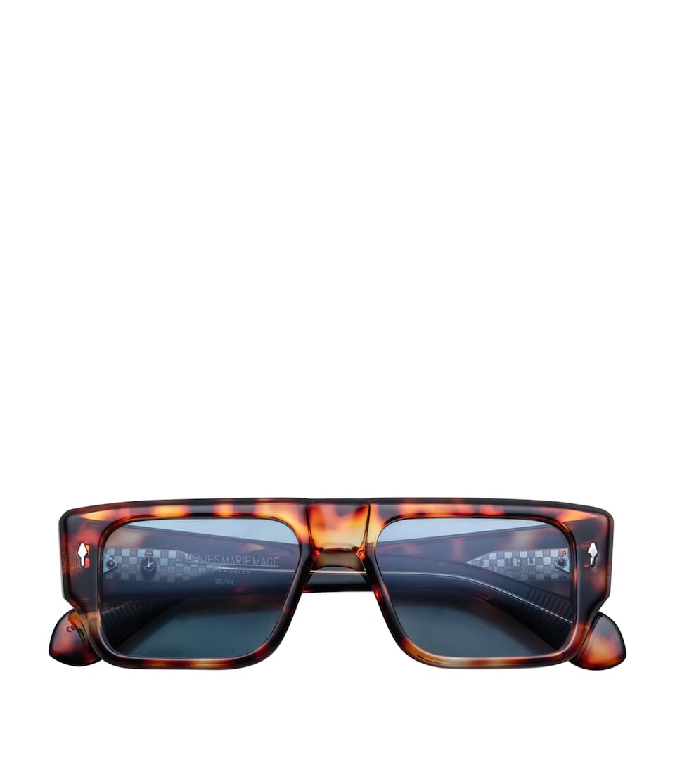 Jacques Marie Mage Tortoiseshell Devoto Rectangle Sunglasses Leopard