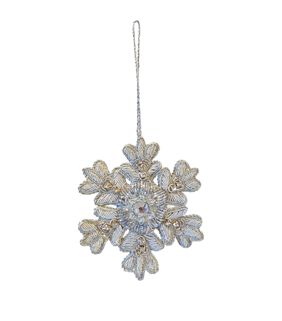 Beaded Snowflake Tree Decoration (10cm)