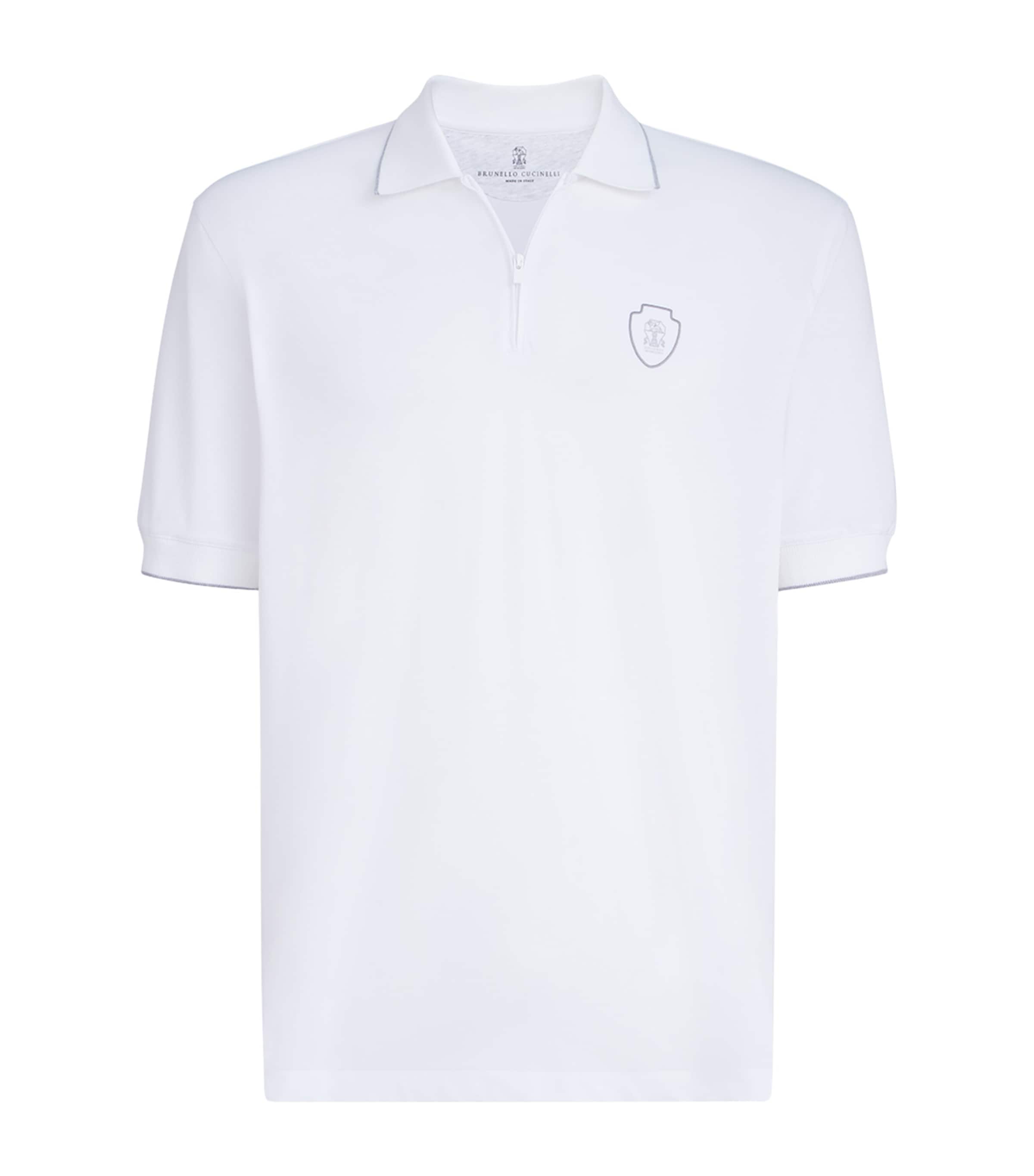 Brunello Cucinelli Mens Technical Zip-Up Polo Shirt