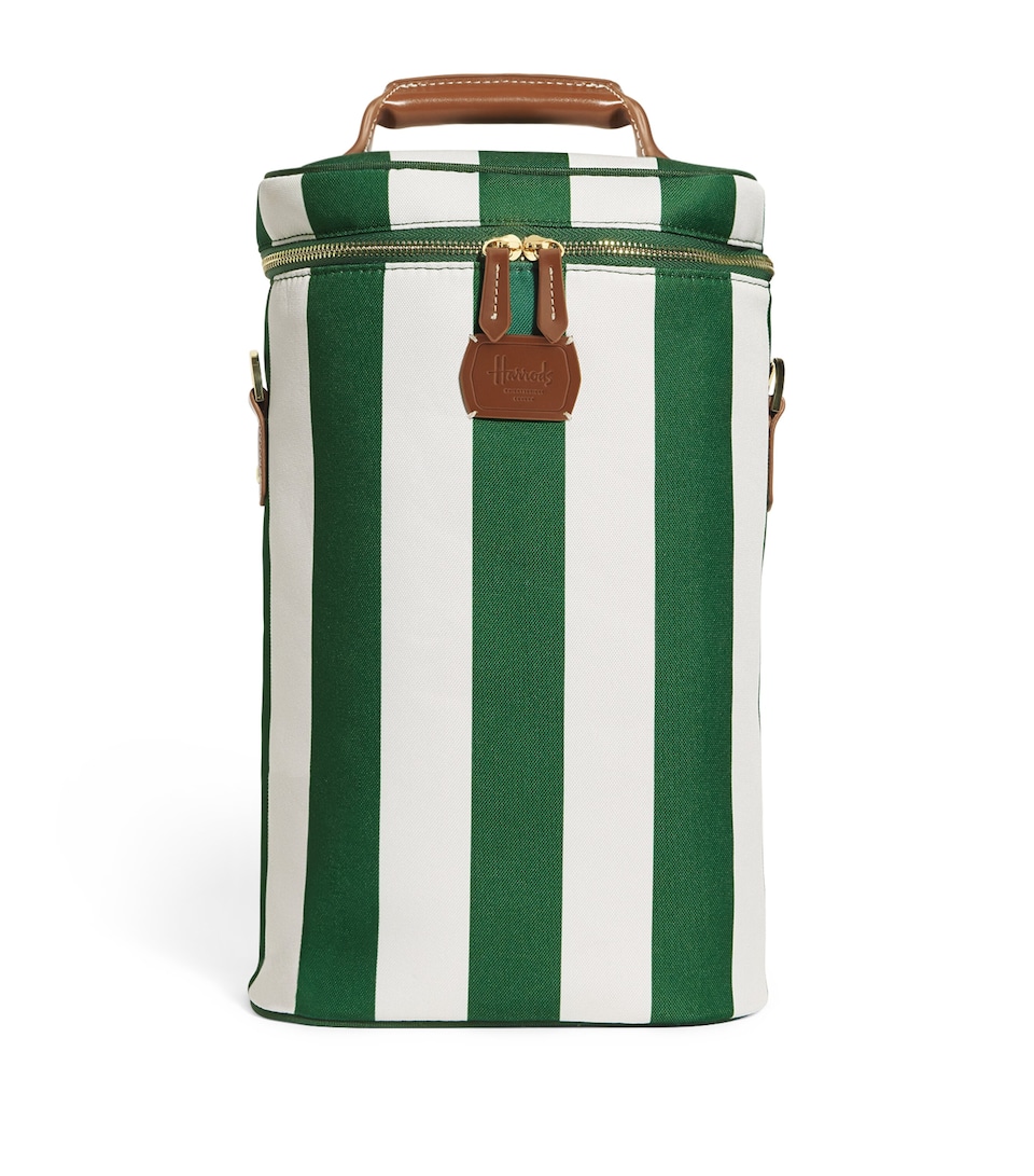 Harrods Striped Drinks Bag Harrods Green