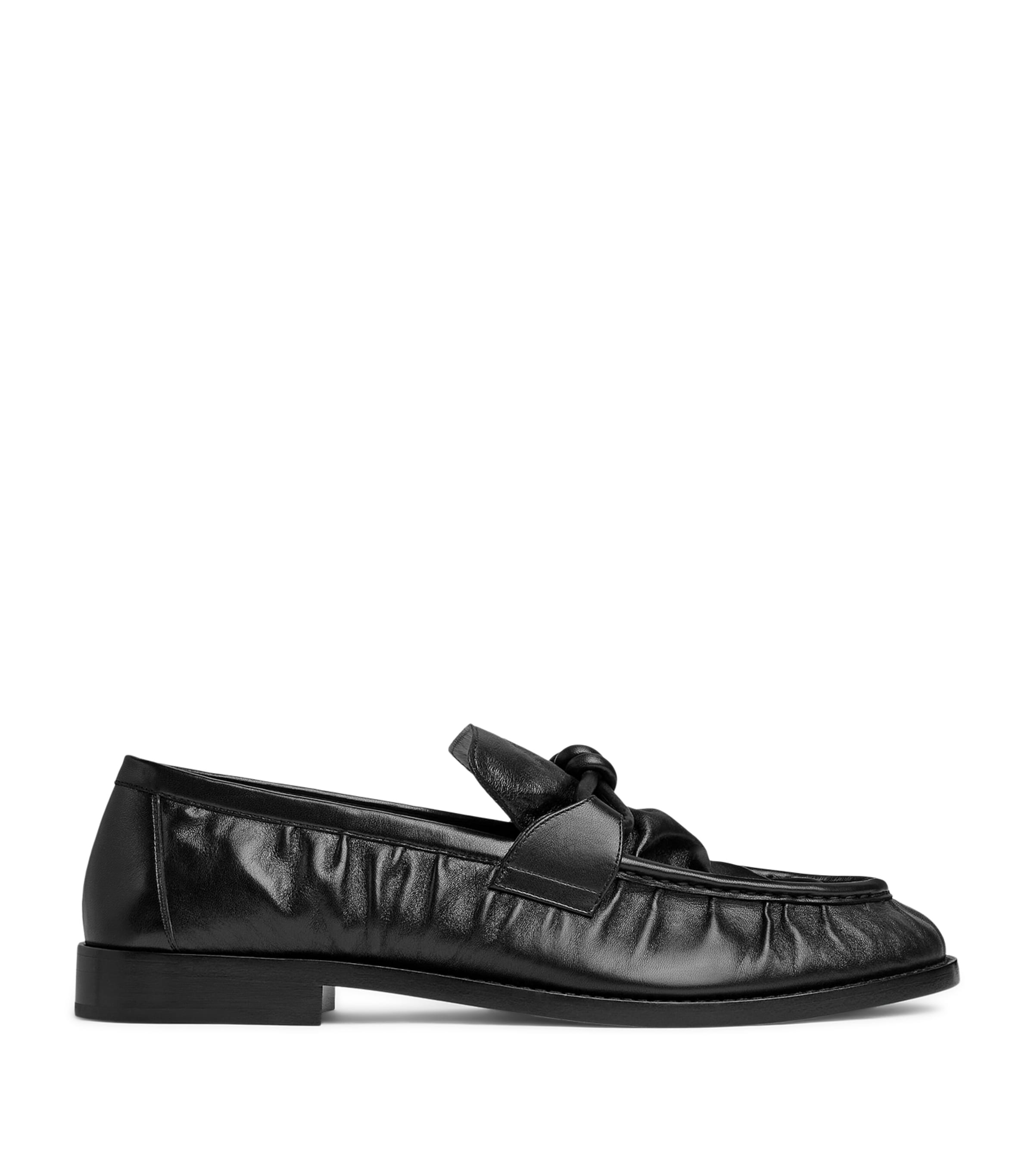 Leather Crinkled-Effect Loafers