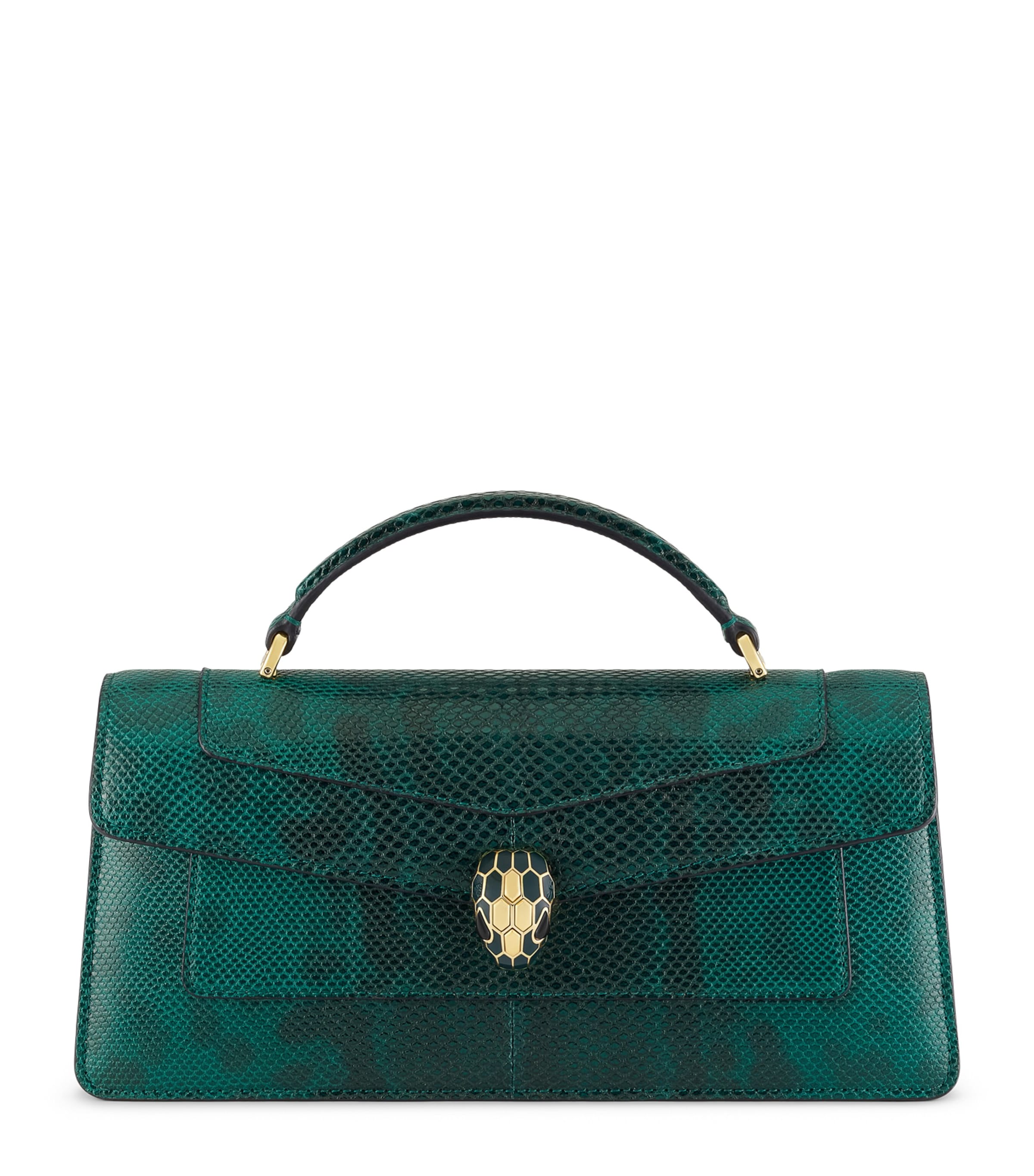 Bvlgari Karung Leather Serpenti Forever Top-Handle Bag Green