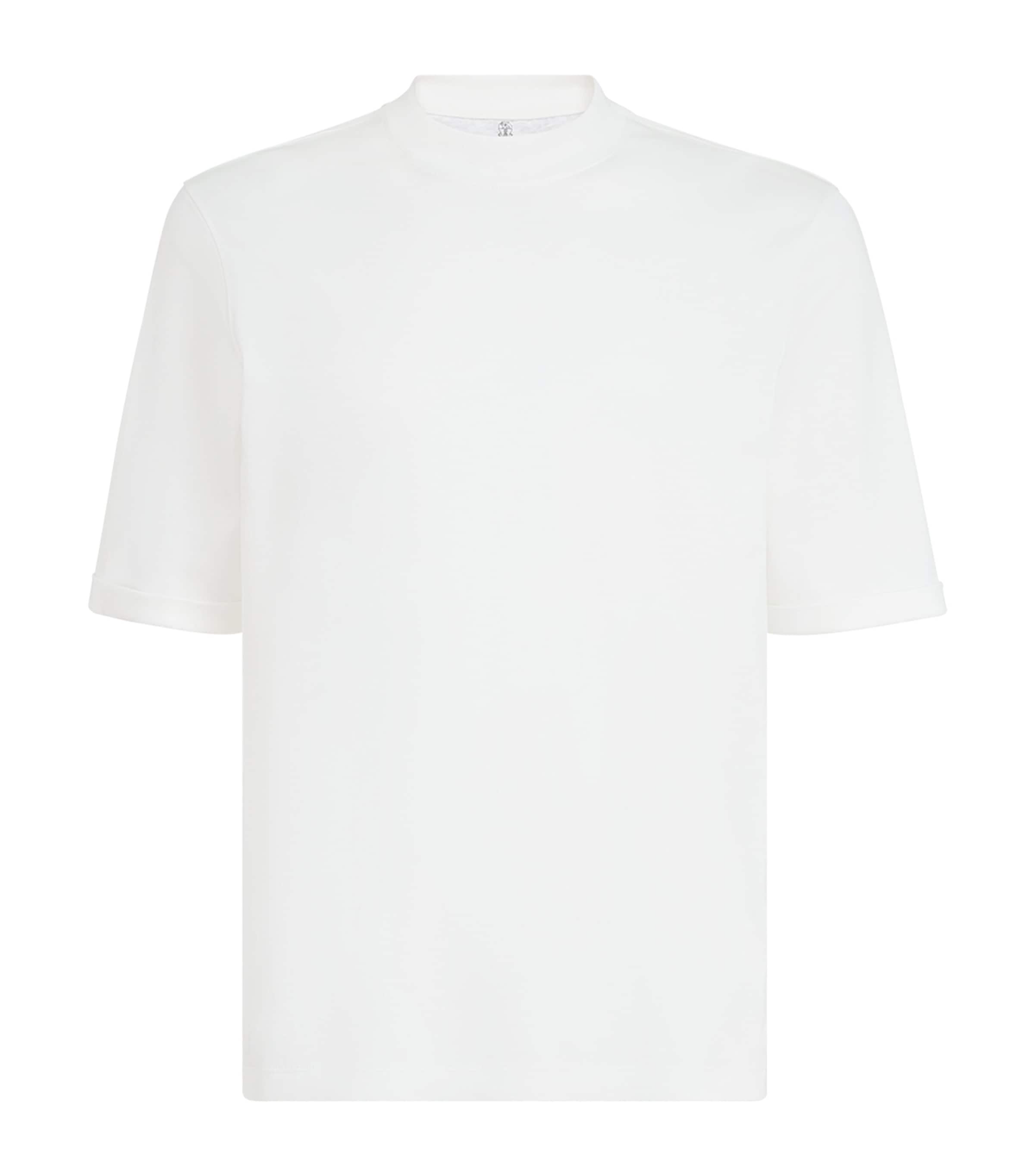 Cotton High-Neck T-Shirt