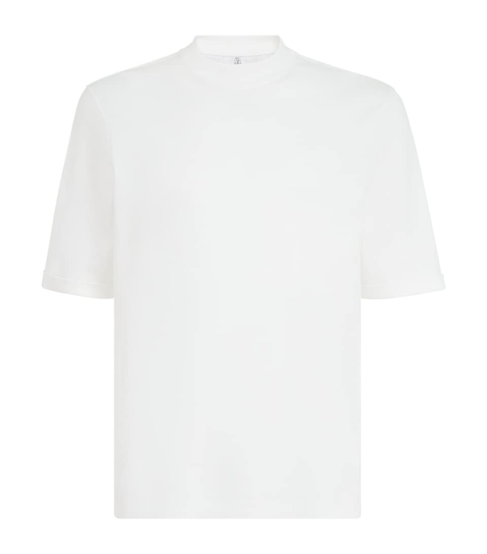 Brunello Cucinelli Mens Cotton High-Neck T-Shirt