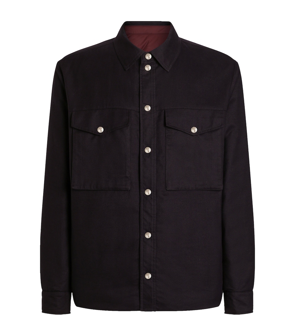 Cotton-Blend Reversible Shirt Jacket