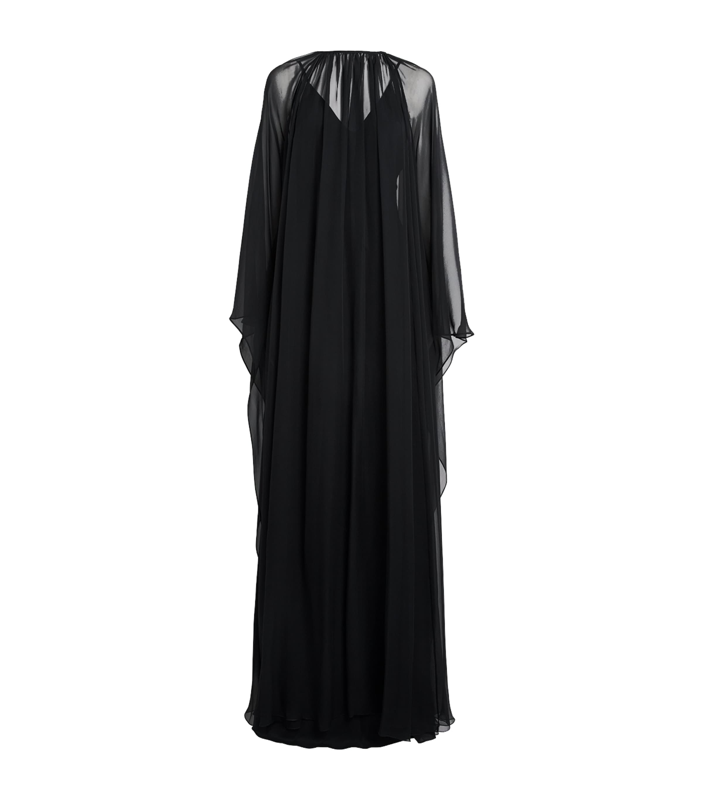 Zuhair Murad Womens Silk Kaftan Gown Black