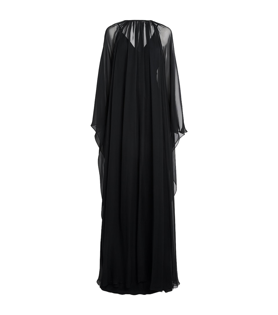 Zuhair Murad Womens Silk Kaftan Gown Black