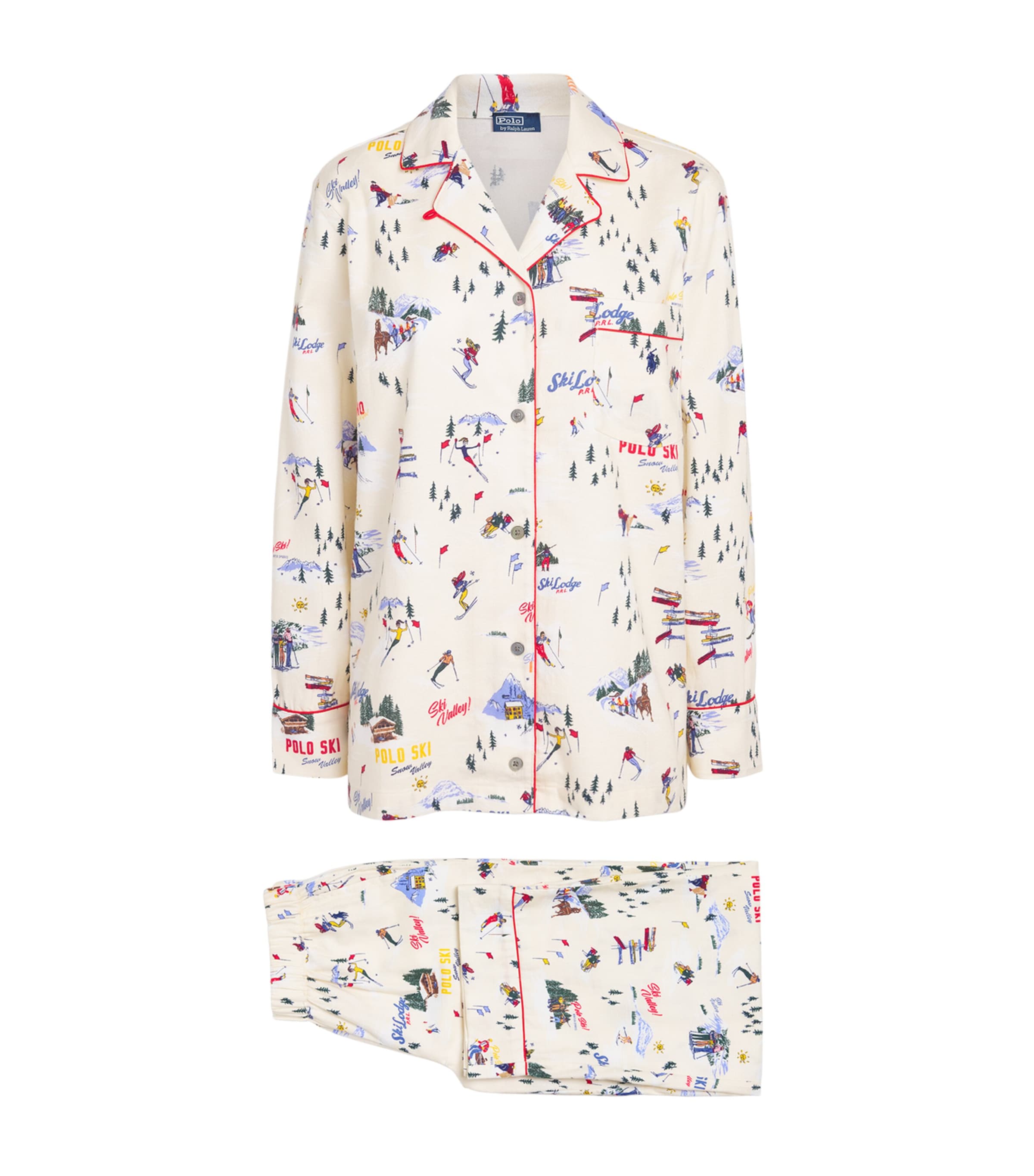 Polo Ralph Lauren Womens Cotton Ski Long-Sleeve Pyjama Set Ski Slopes