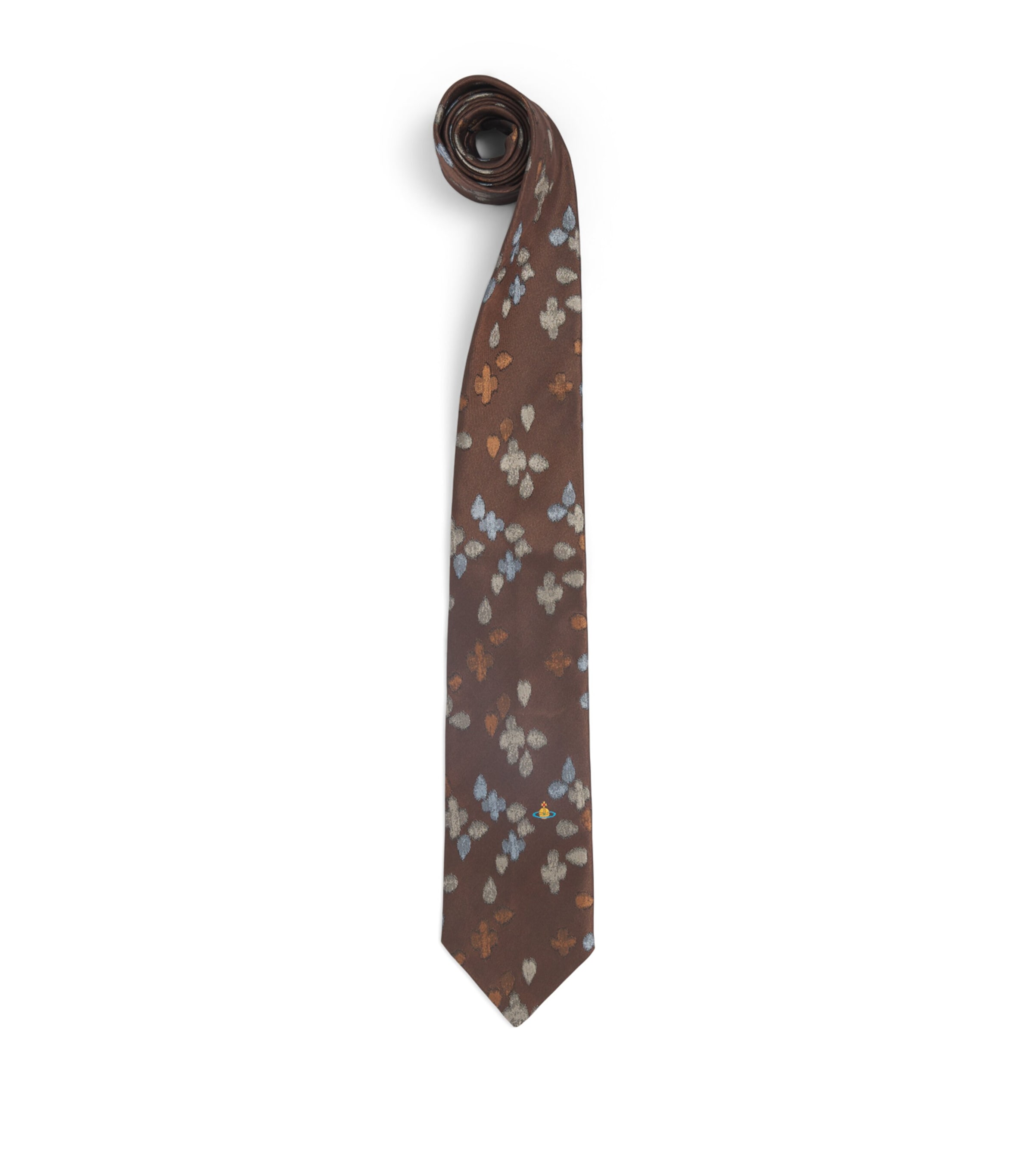 Vivienne Westwood Silk Patterned Tie Tobacco