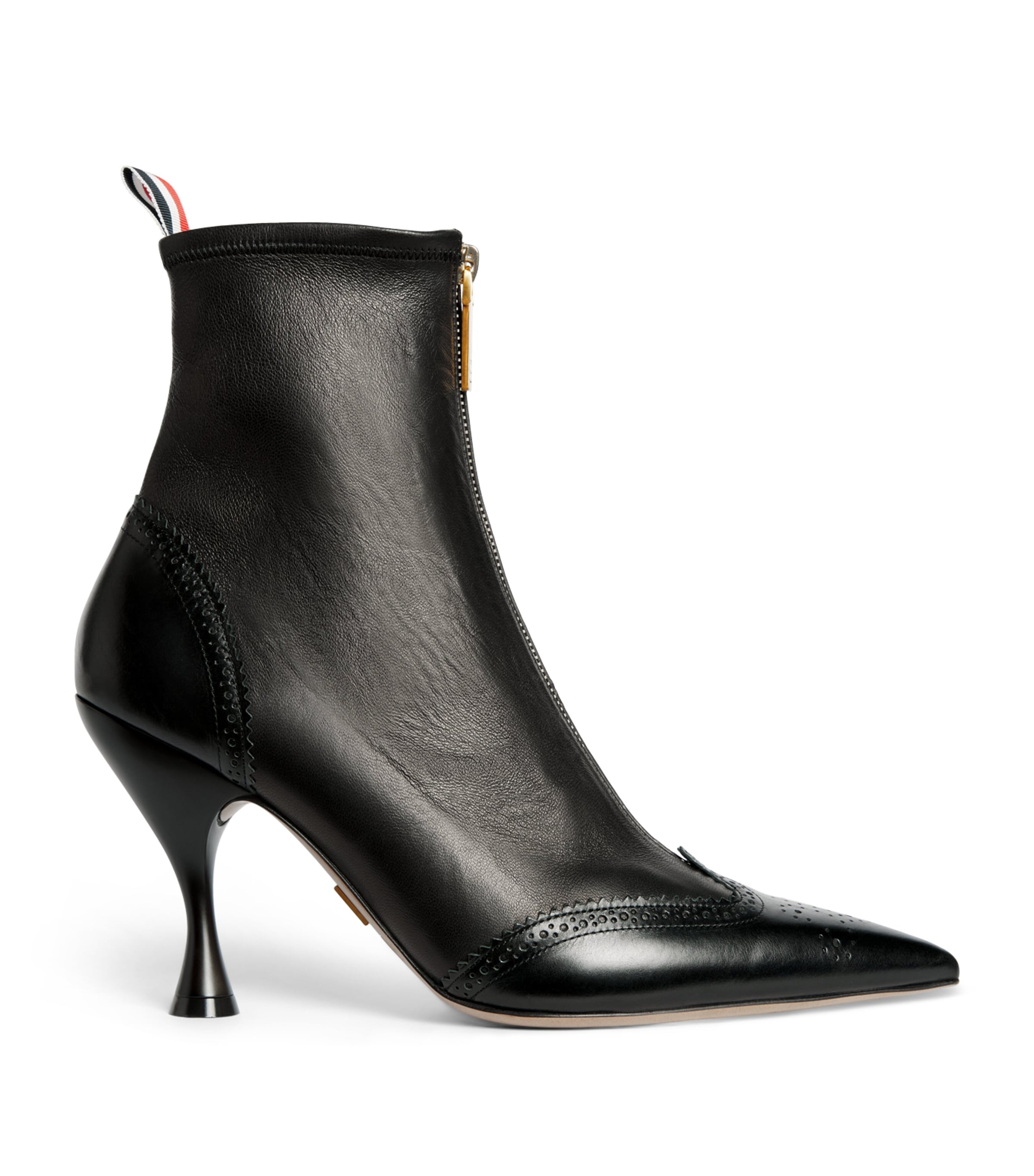 Thom Browne Leather Wingtip Ankle Boots 90 Black
