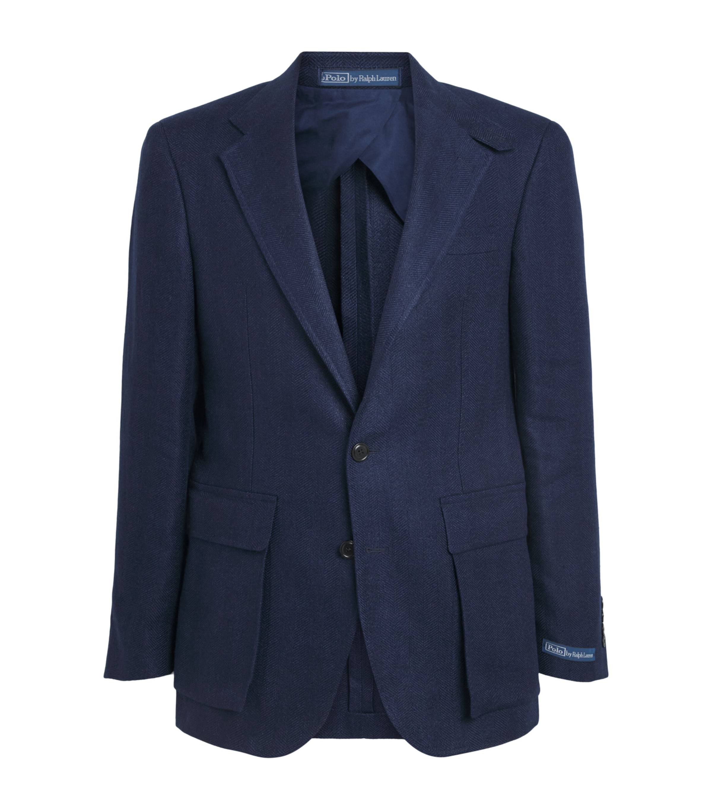 Polo Ralph Lauren Mens Wool Herringbone RL67 Blazer Navy