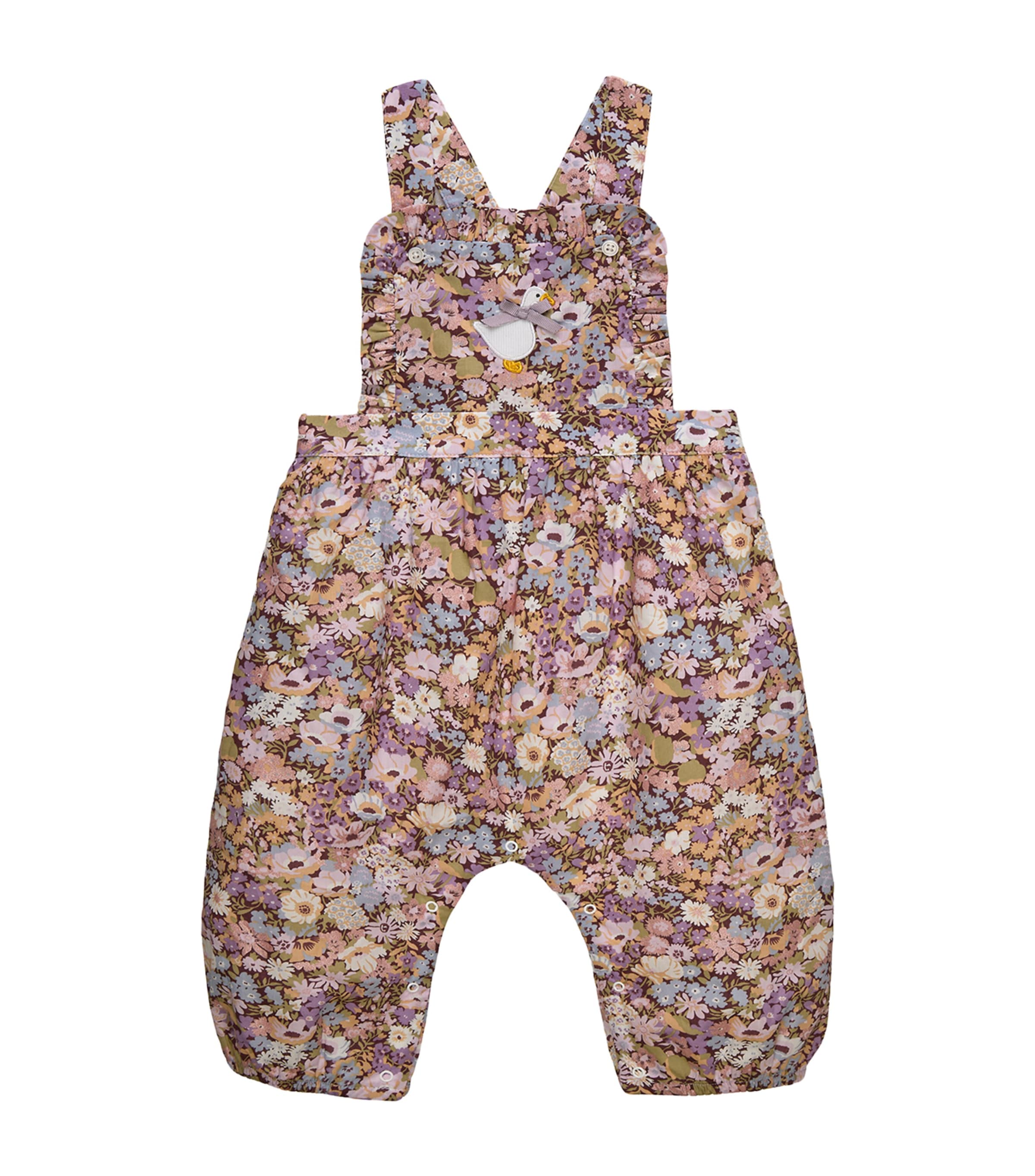 Trotters Cotton Floral Print Dungarees (6-24 Months)