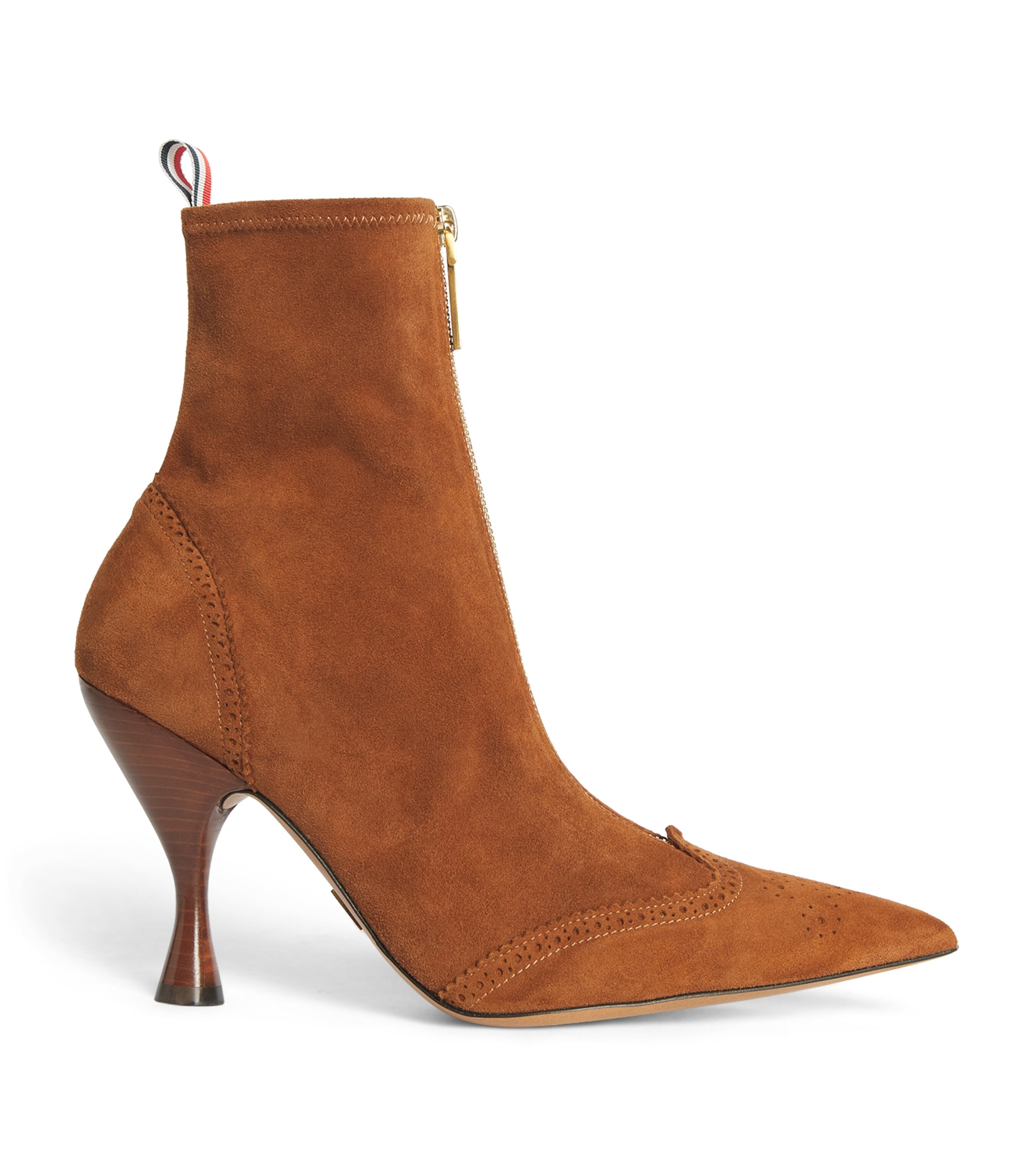 Thom Browne Suede Wingtip Ankle Boots 90 Caramel