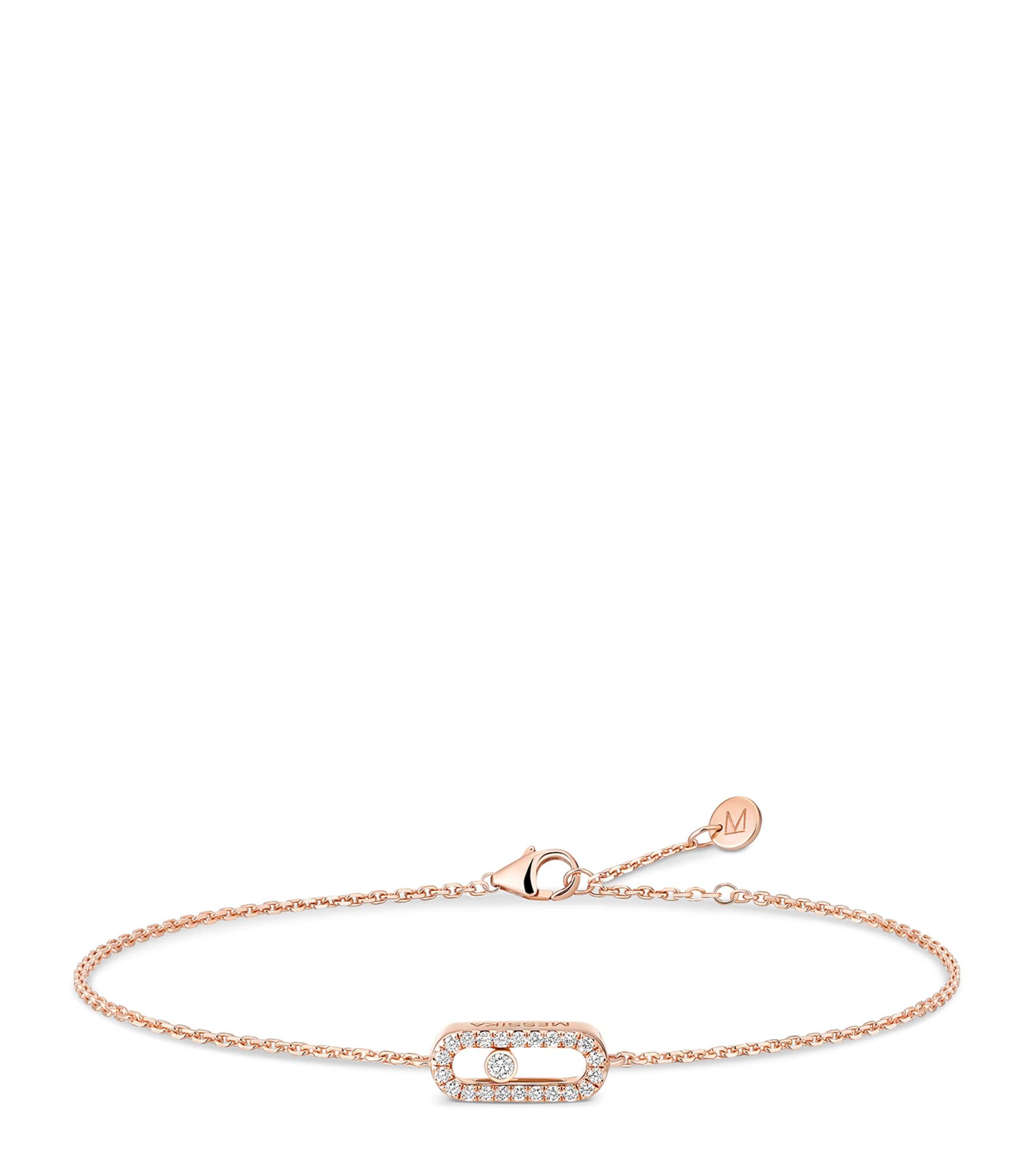 Messika Move Uno Mini Rose Gold and Diamond Chain Bracelet (0.07ct) Pink Gold