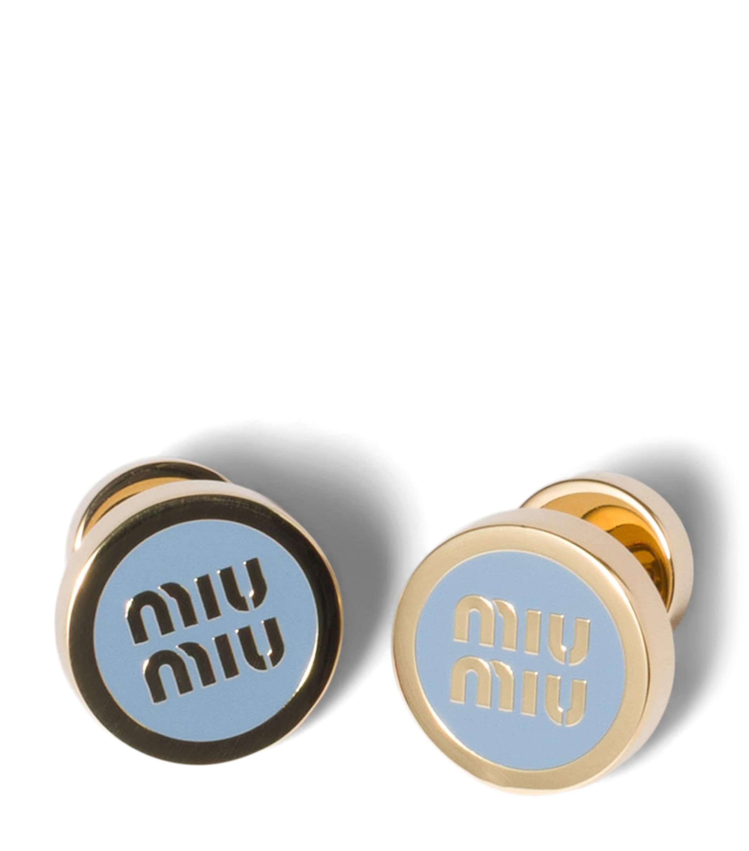 Miu Miu Enamel Logo Earrings
