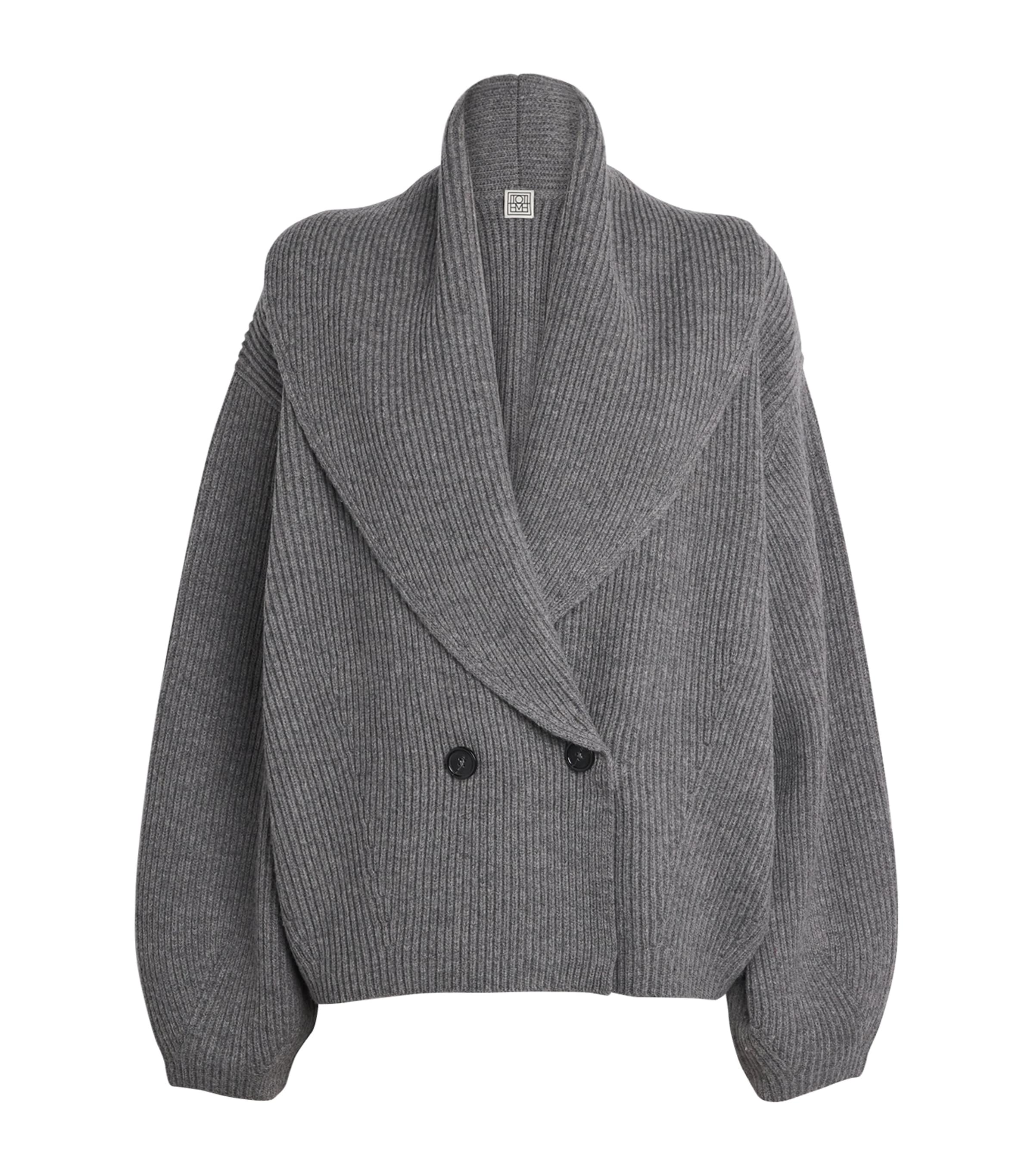 Wool-Blend Shawl Cardigan