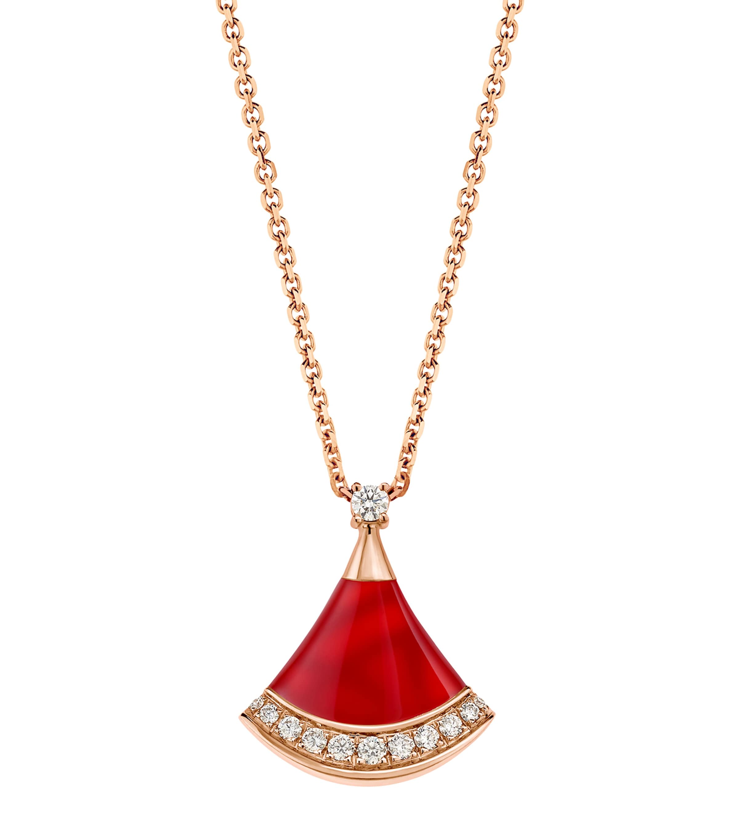 Rose Gold, Diamond and Carnelian Divas' Dream Necklace