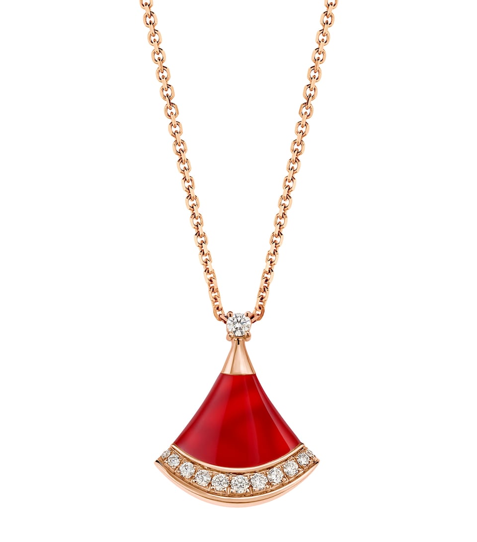 Rose Gold, Diamond and Carnelian Divas' Dream Necklace