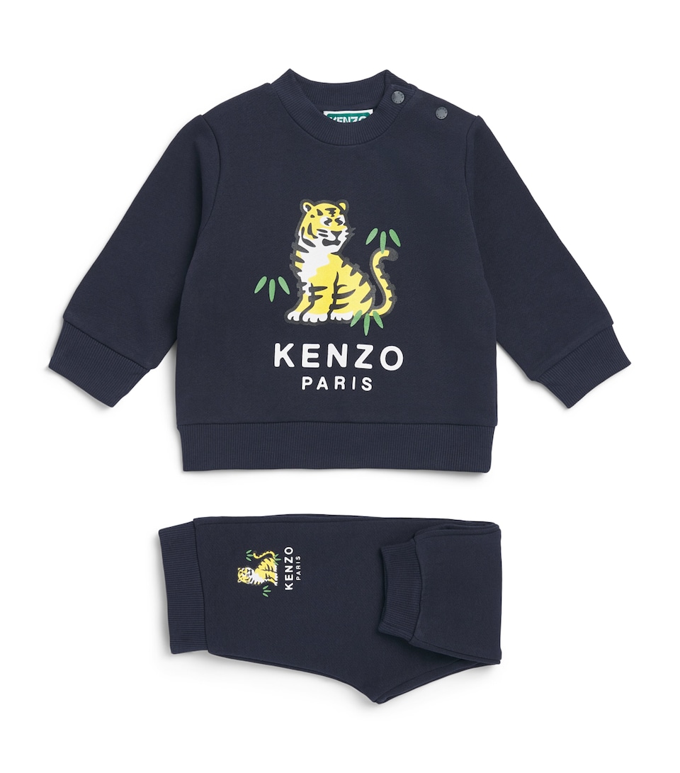 Kenzo Kids Logo Print Sweater and Tracksuit Set (6 Months - 4 Years) Navy
