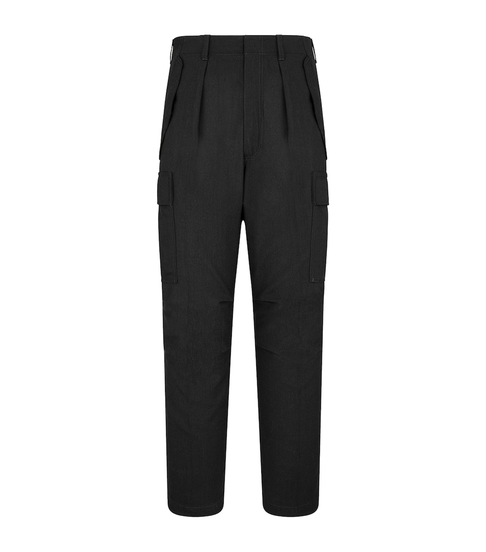 Virgin Wool-Blend Cargo Trousers