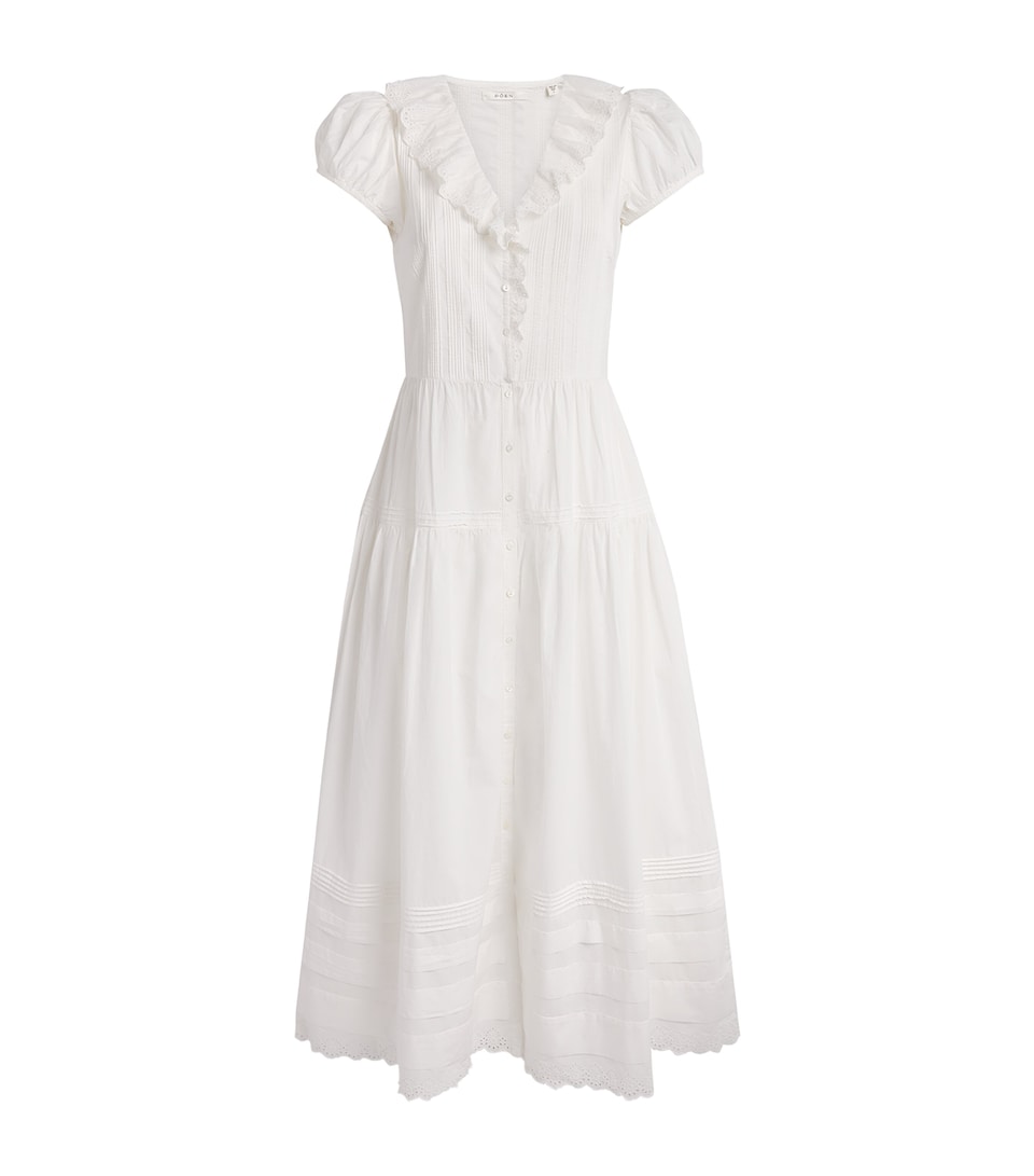 DÔEN Womens Organic Cotton Eliette Maxi Dress Salt