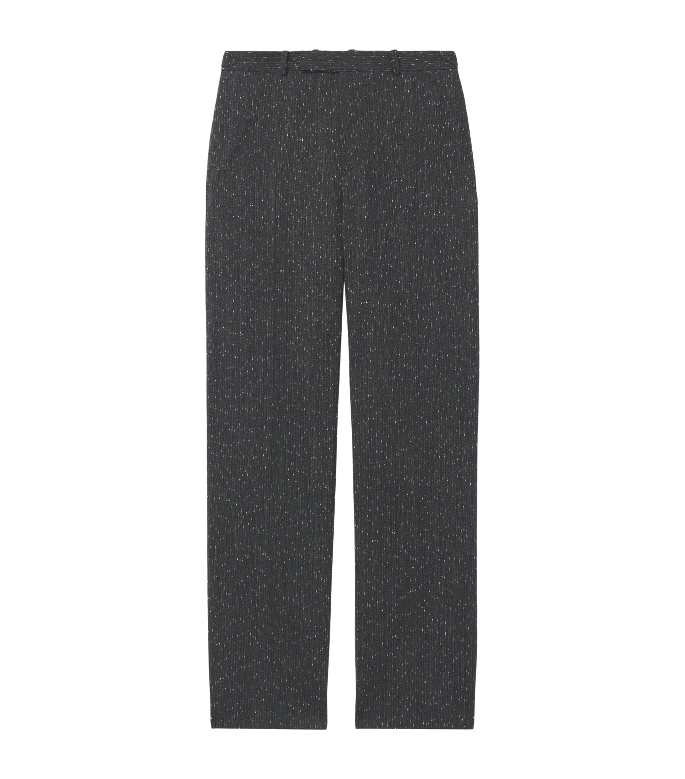 McQueen Mens Wool Metallic-Pinstripe Trousers