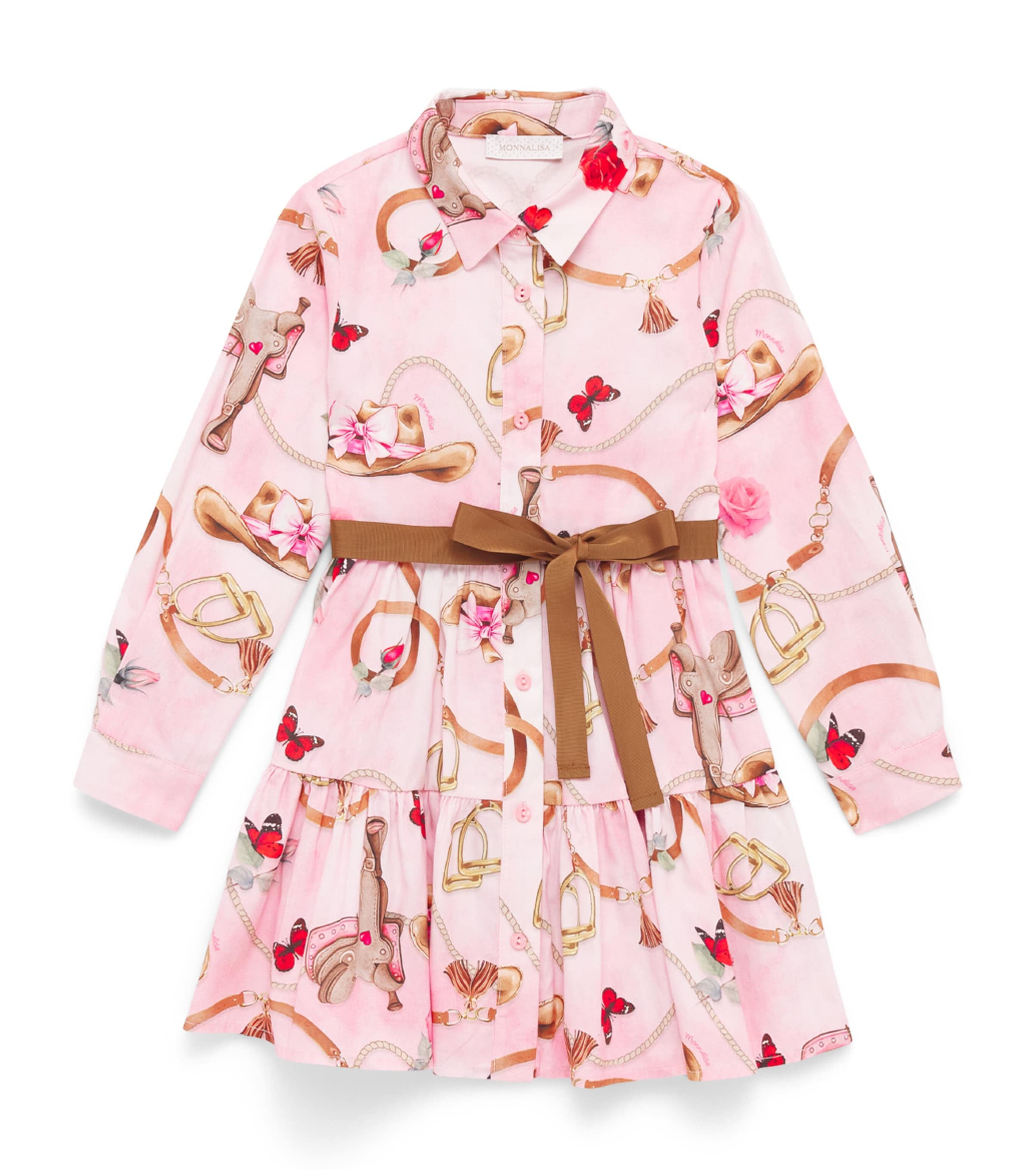 Monnalisa Cotton Shirt Dress (24 Months – 12 Years) Lotus
