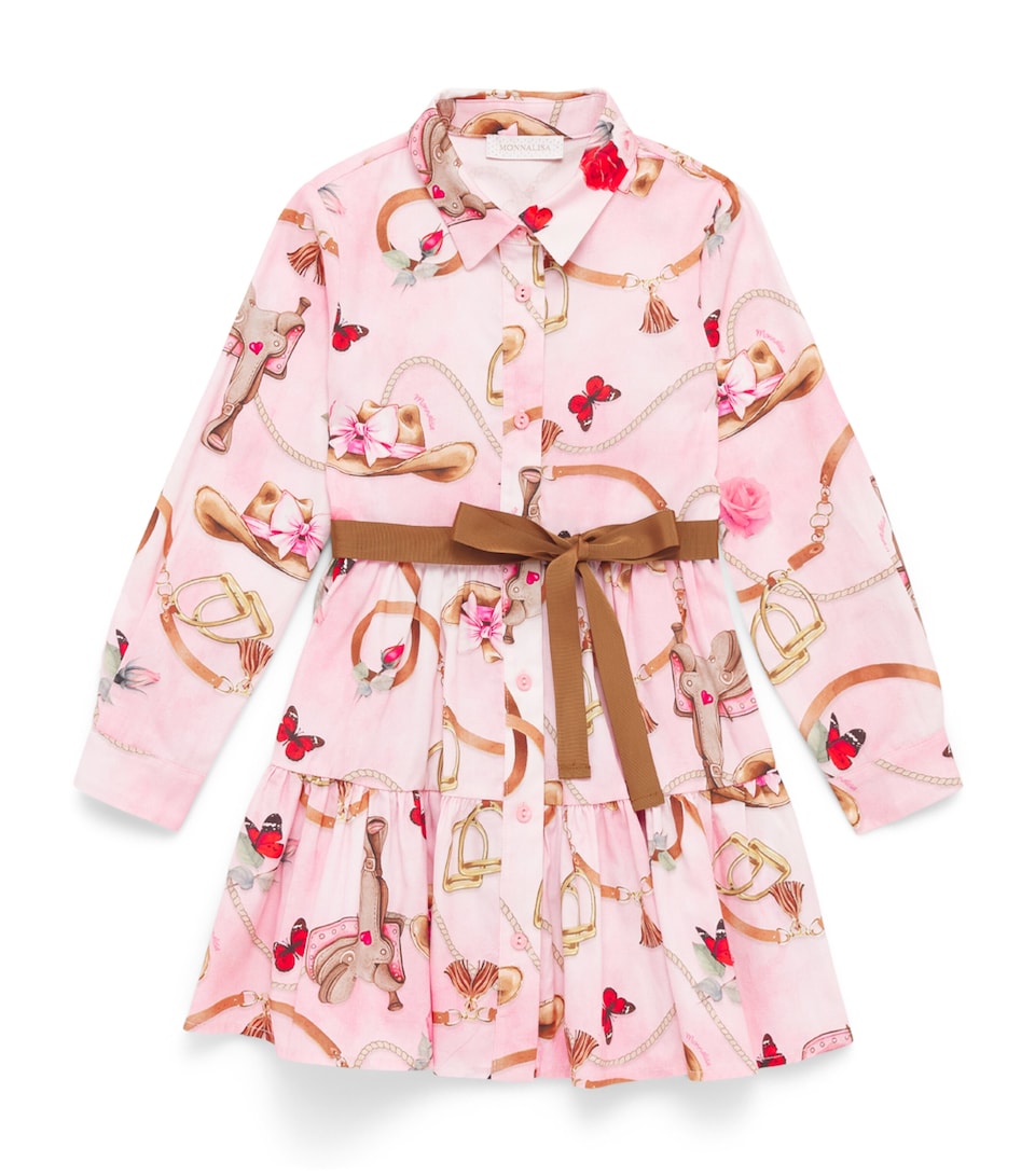 Monnalisa Cotton Shirt Dress (24 Months – 12 Years) Lotus