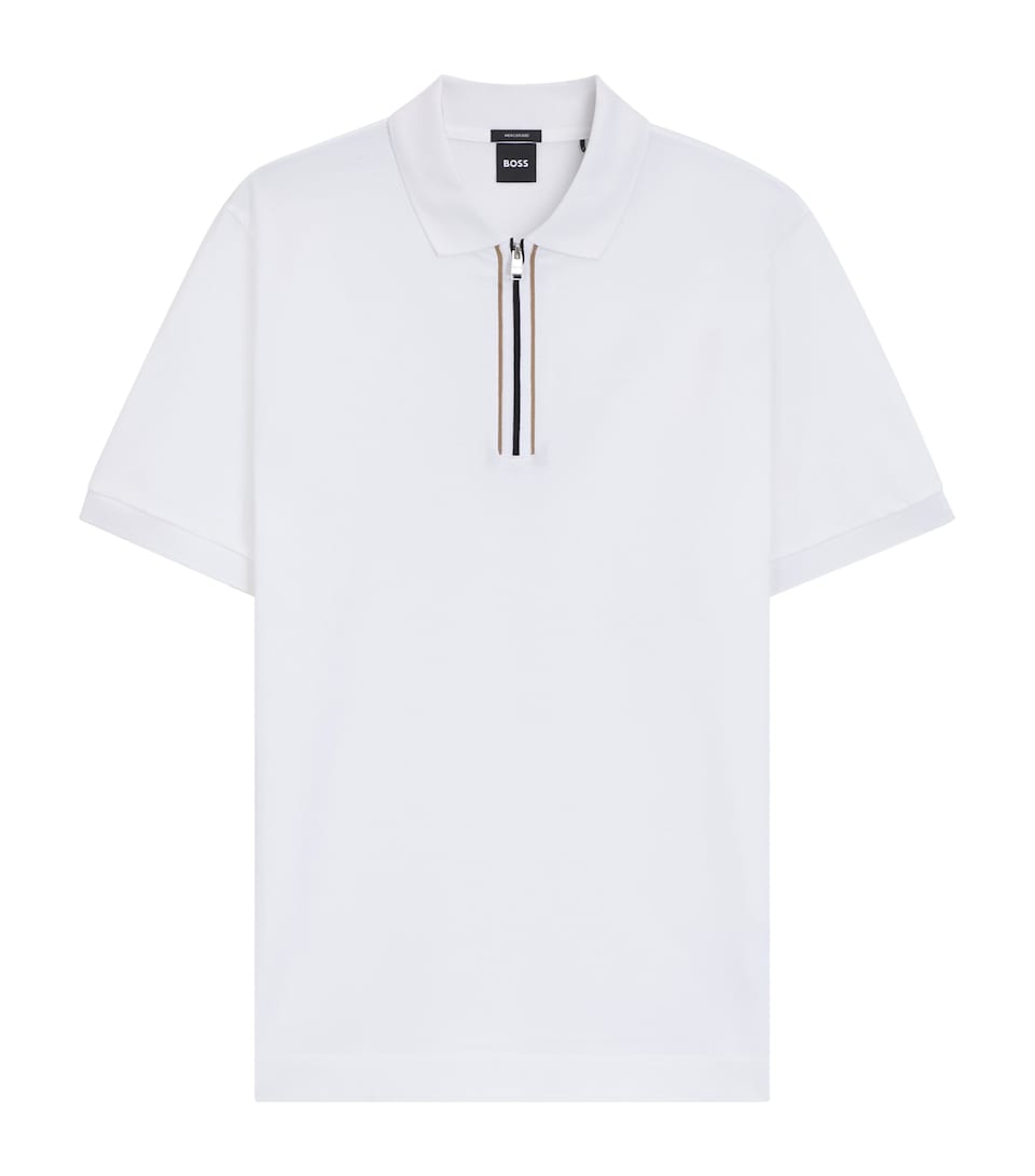 Mercerised Cotton Zip Polo Shirt