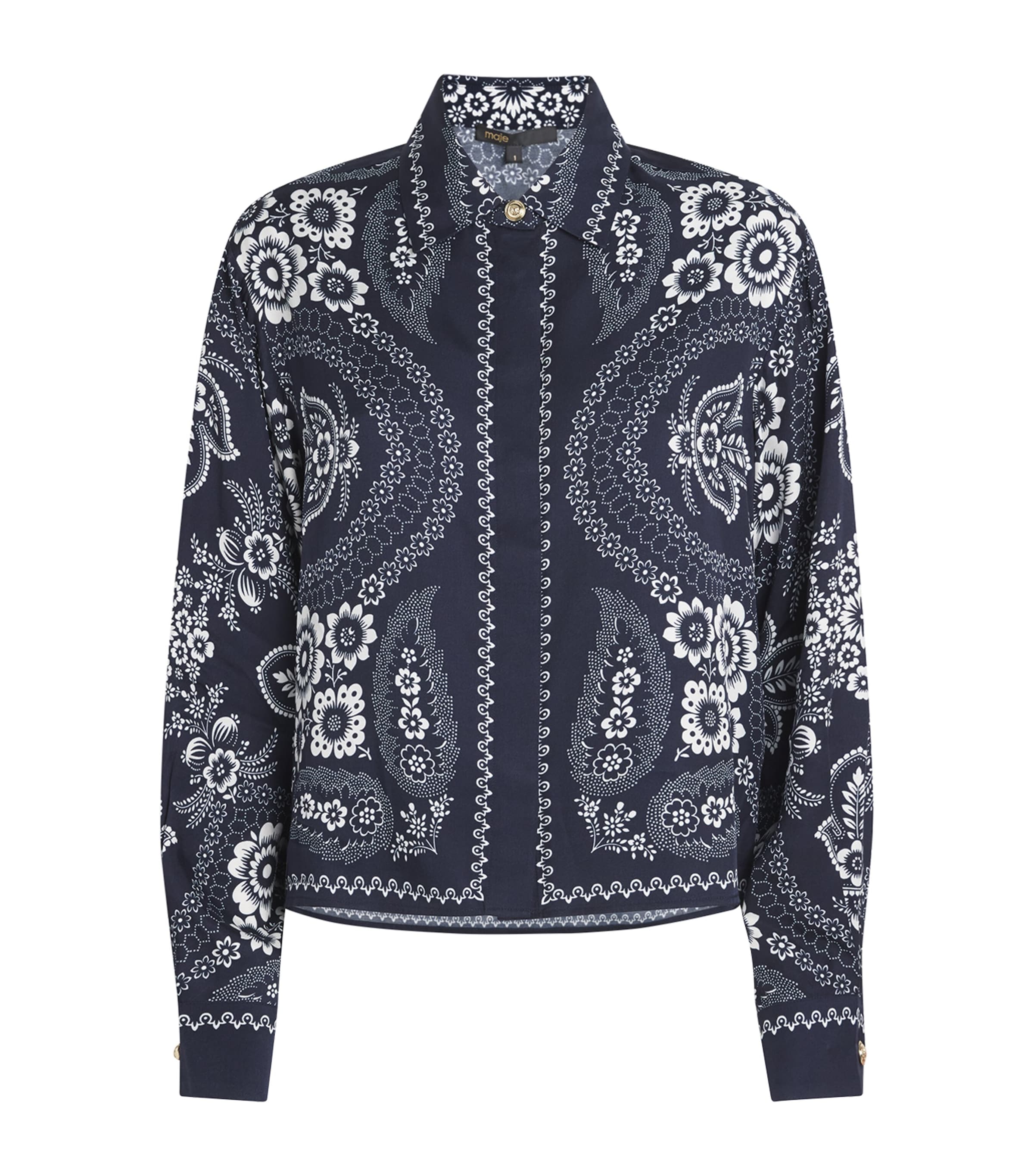 Satin Floral Print Shirt