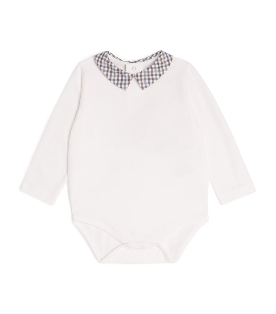 Cotton Houndstooth-Collar Bodysuit (1-36 Months)