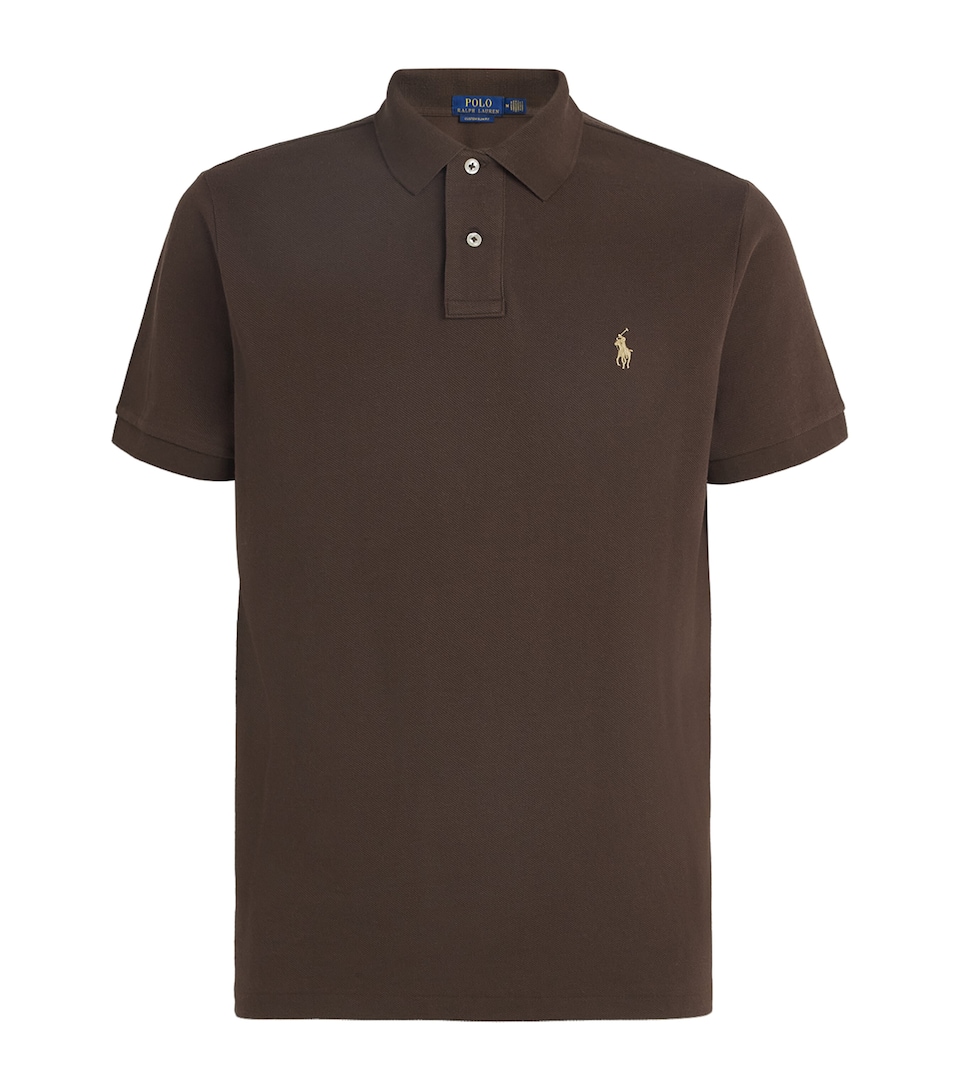 Polo Ralph Lauren Mens Cotton Mesh Custom-Fit Polo Shirt Nutmeg