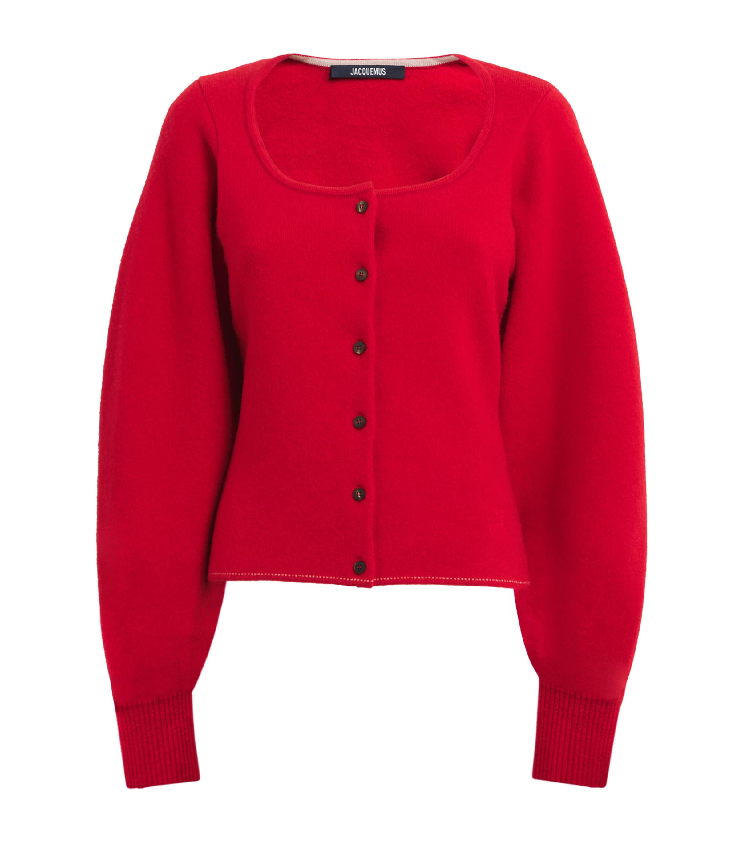 Jacquemus Womens Wool-Cashmere Tempo Cardigan Red