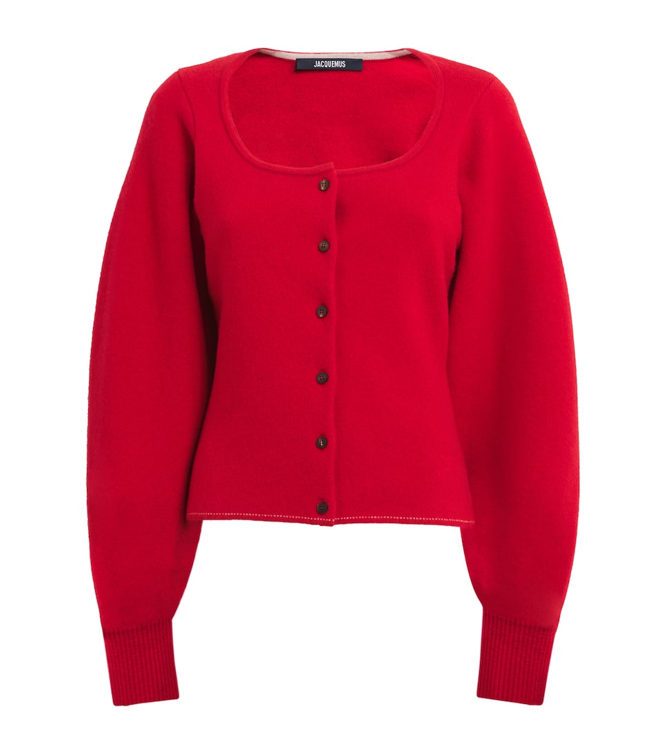 Jacquemus Womens Wool-Cashmere Tempo Cardigan Red