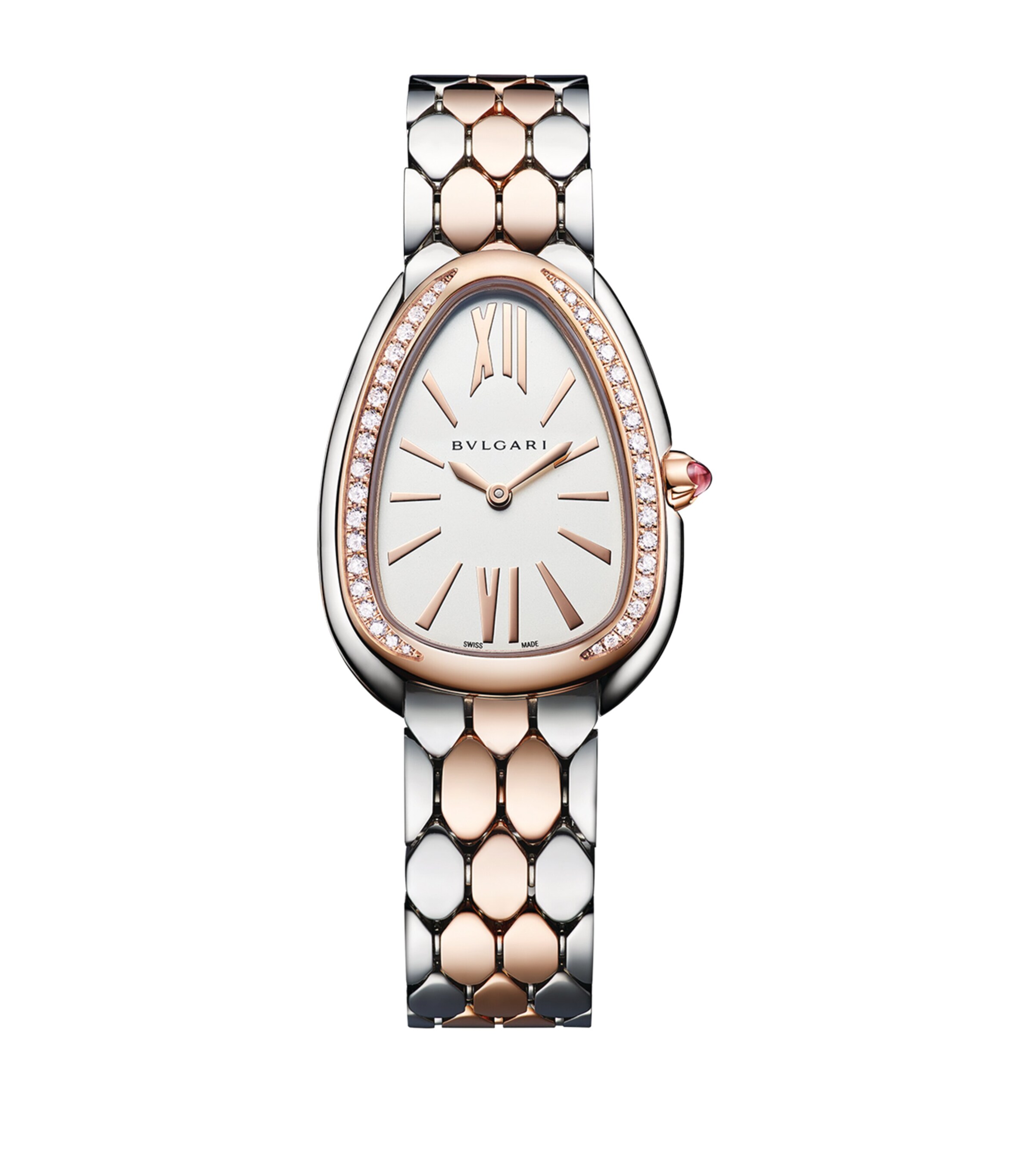 Rose Gold, Stainless Steel and Diamond Serpenti Seduttori Watch 33mm