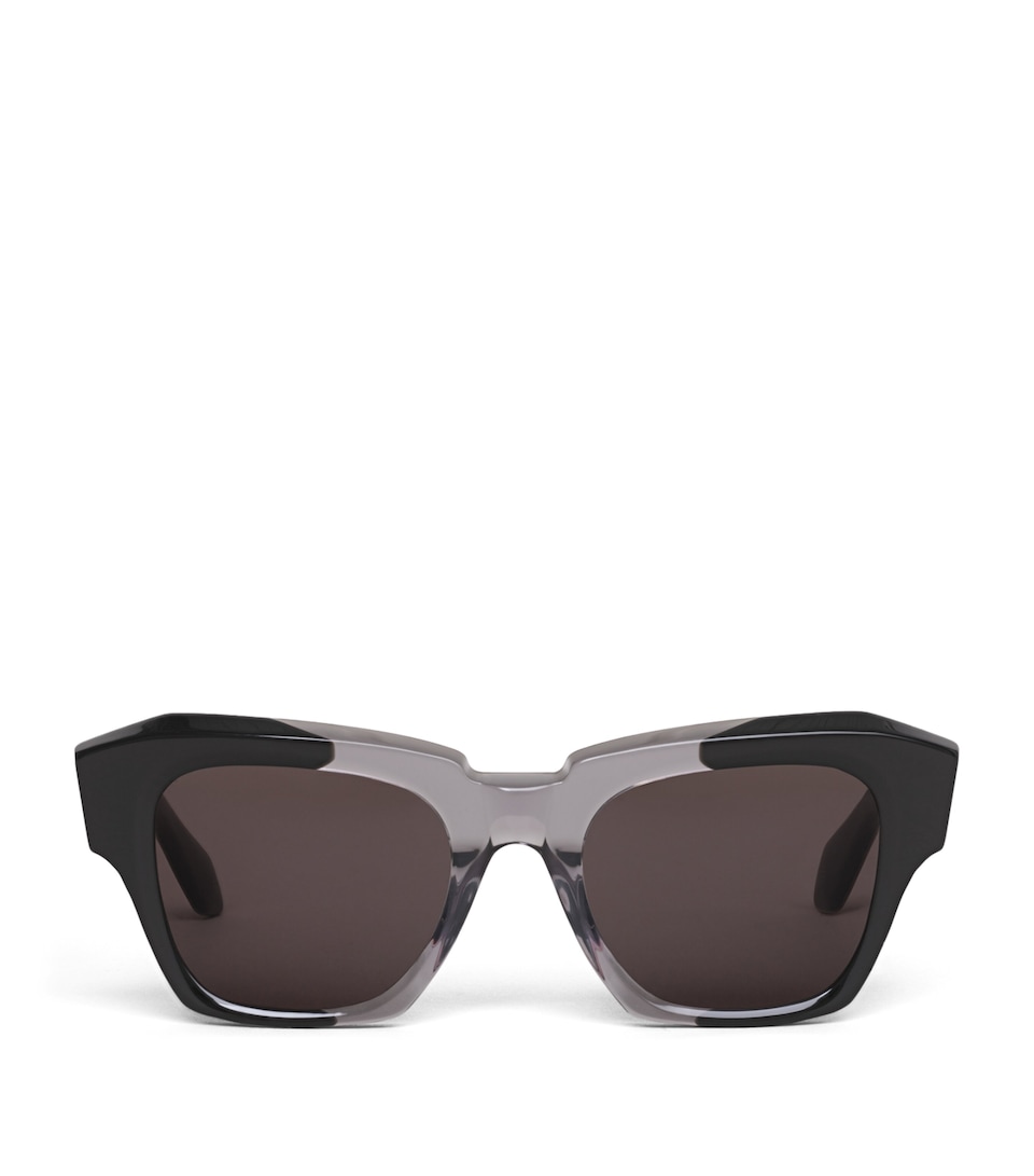 Alaïa Acetate Melted Square Sunglasses Black/grey