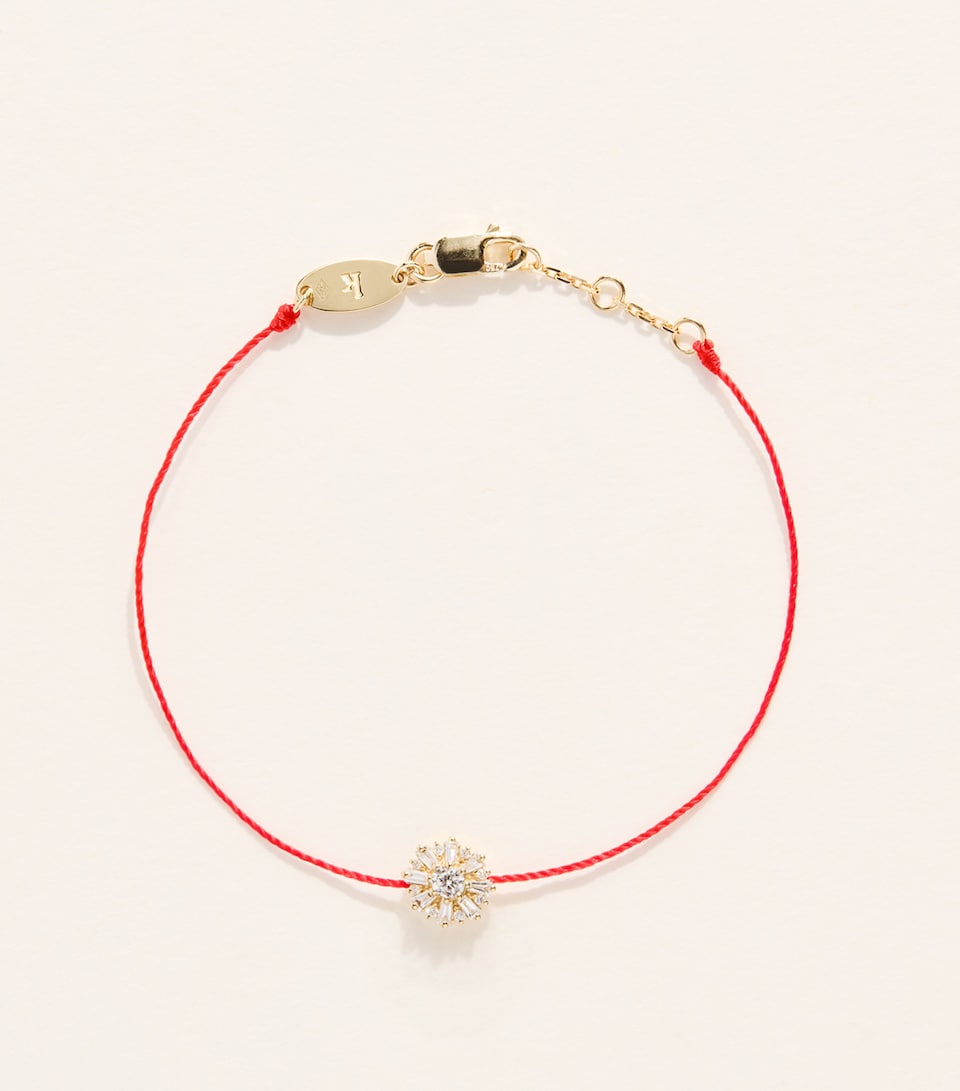 Redline Yellow Gold and Diamond Sol Soleil Bracelet Red