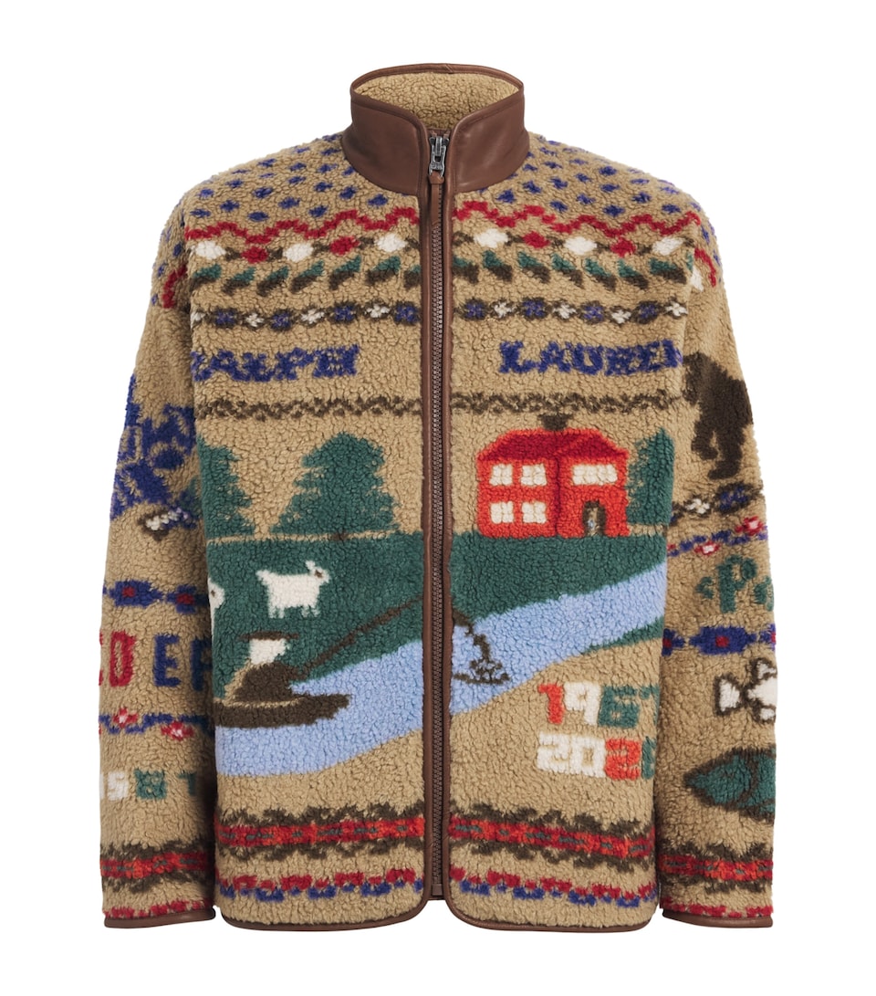 Polo Ralph Lauren Mens Pile Fleece Scenic Jacket Montana Khaki