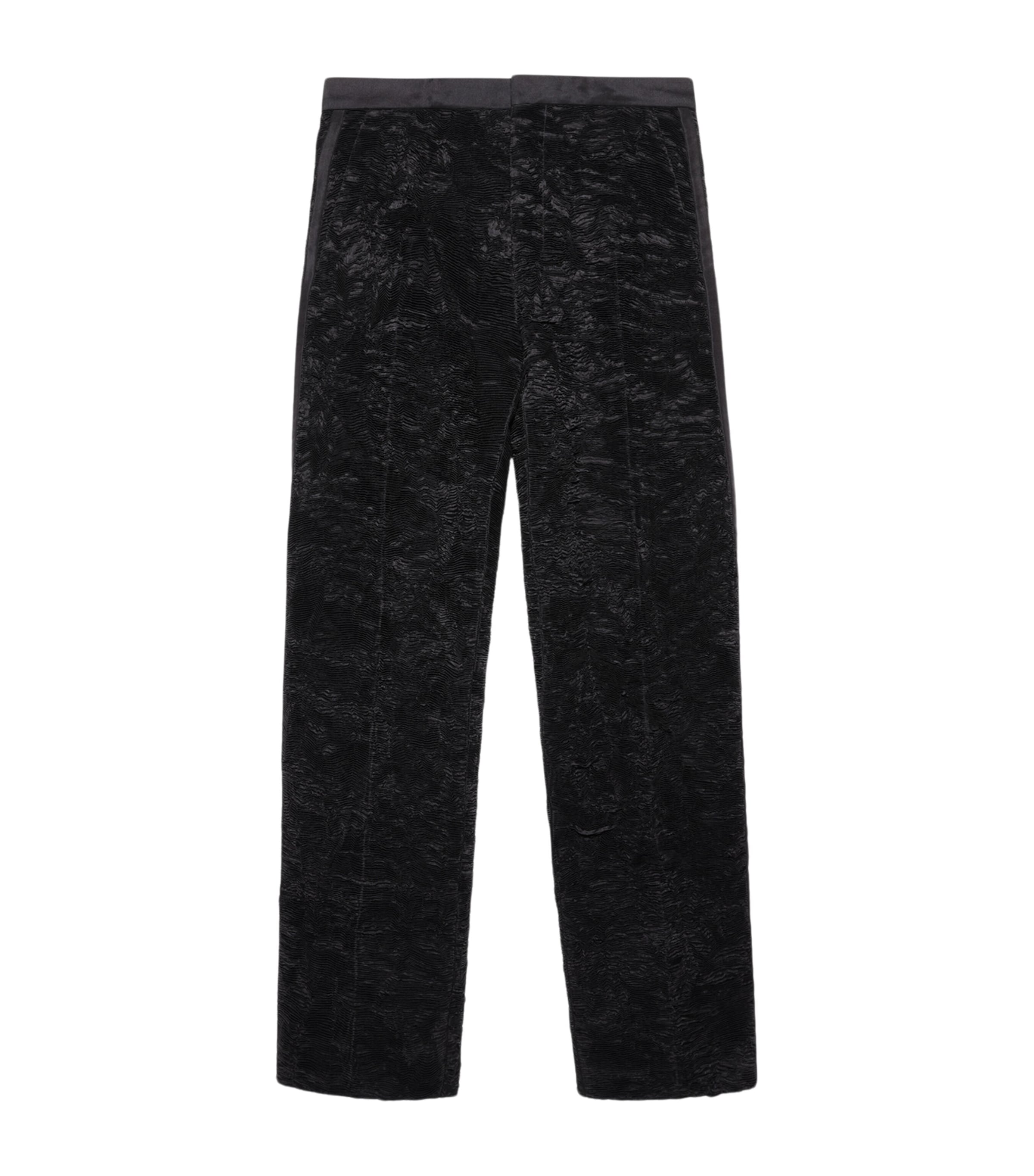 TOM FORD Mens Silk Plissé Straight Trousers Naa