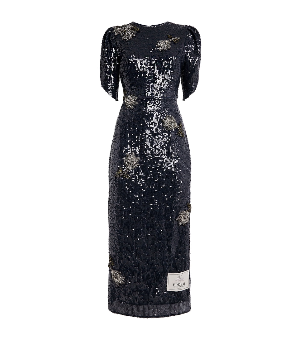 Embellished Sequin Midi Dress